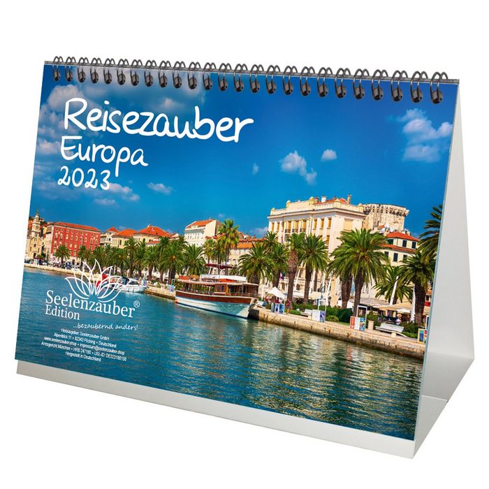 Seelenzauber Tischkalender Reisezauber Europa DIN A5 Tischkalender für 2023 Europa Stadt und