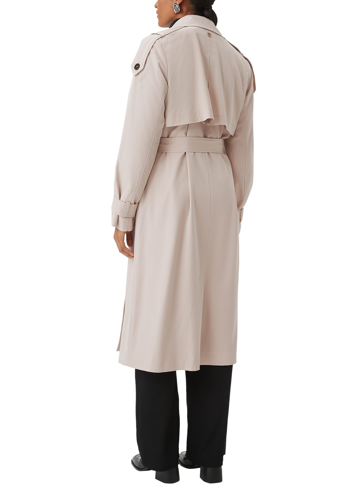 Damen Trenchcoat Langmantel - Eleganter Zweireiher Mit Reverskragen Übergangsmantel