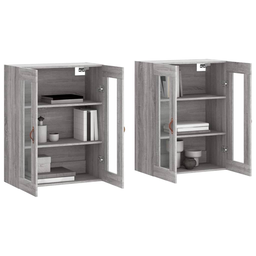 vidaXL Sideboard Wandschränke 2 Stk. Grau günstig online kaufen