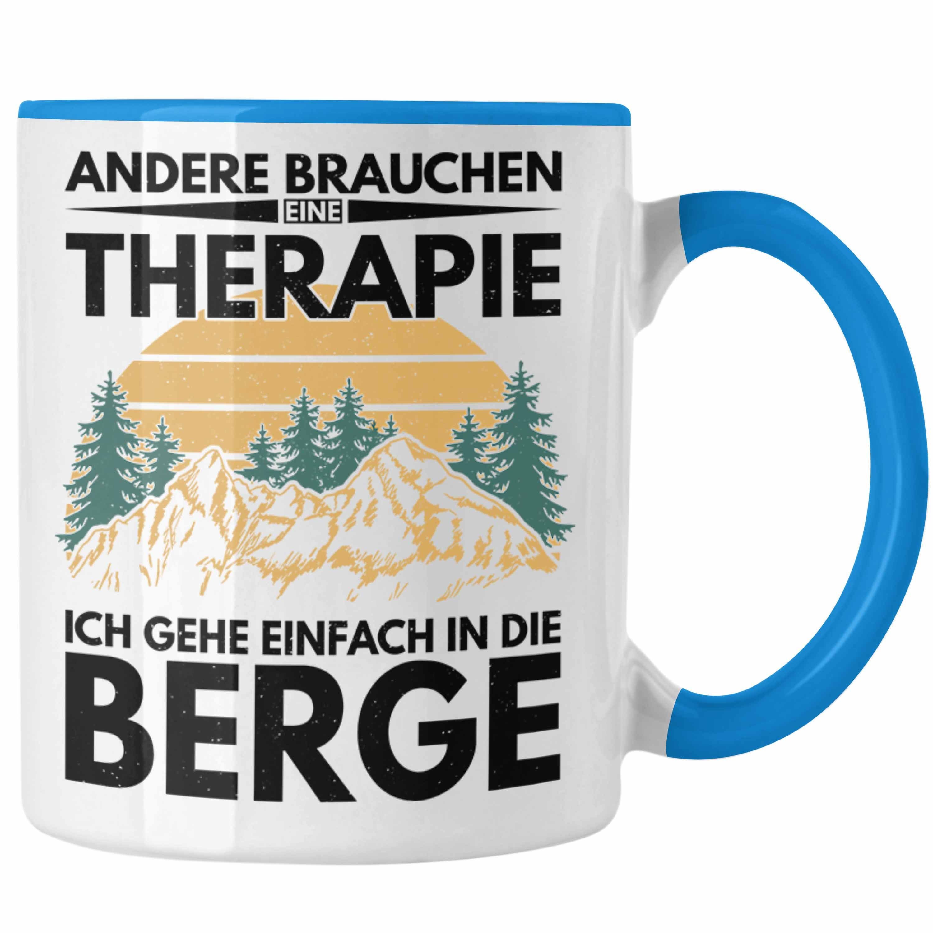 Trendation Tasse Trendation - Berge Tasse Geschenk Therapie Lustig Spruch Wandern Klettern Trekking Weiss