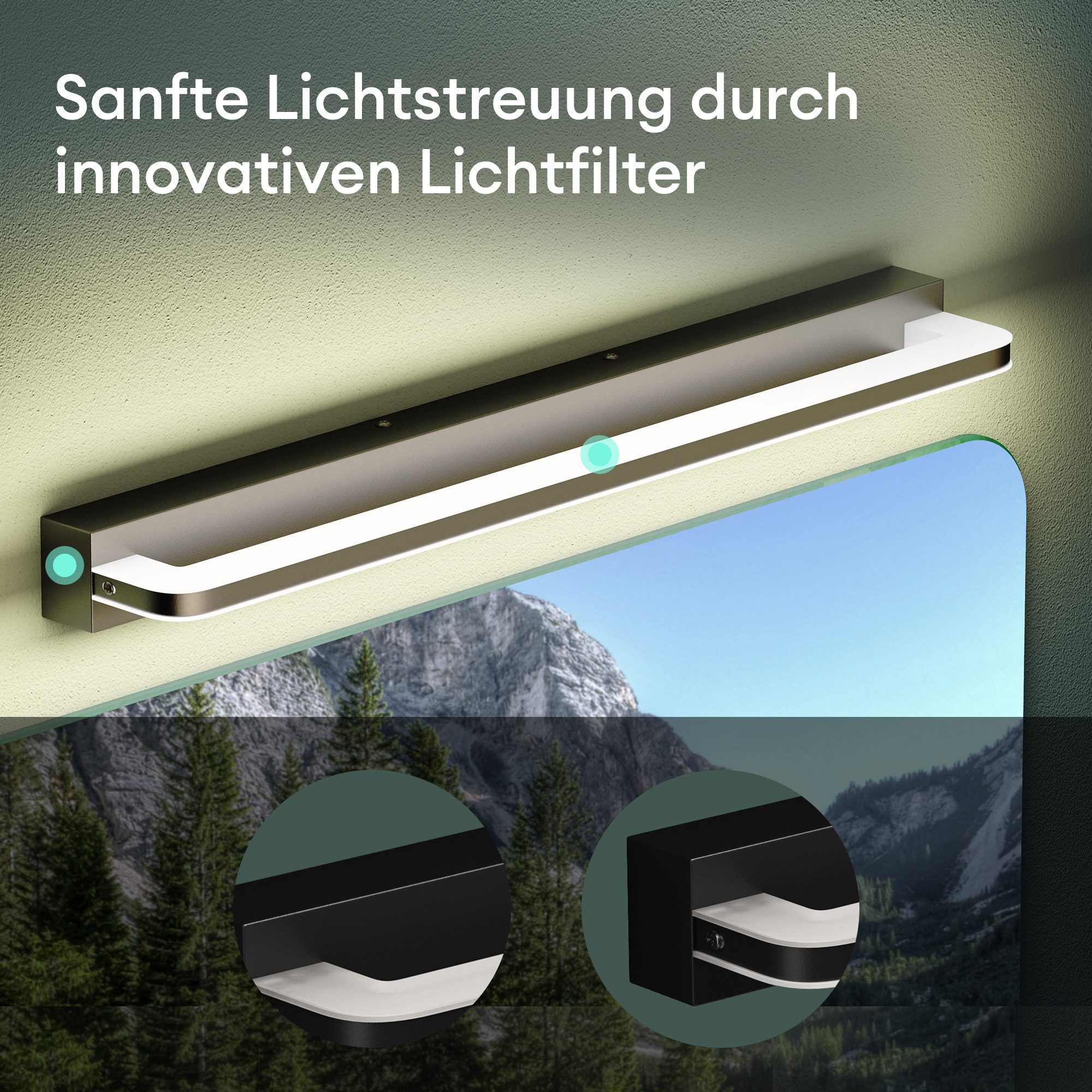 Mai & Mai LED Spiegelleuchte Badlampe 4000K Badezimmer Lampe Wandleuchte 9W SparkLuxe