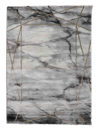 Teppich CRAFT, B 200 x L 290 cm, Goldgelb, Marmoroptik, merinos, rechteckig, Höhe: 12 mm