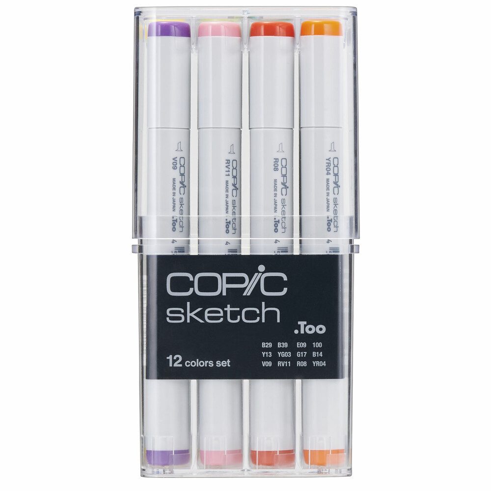 Marker Sketch Set 12St - hochwertige Marker für Künstler.