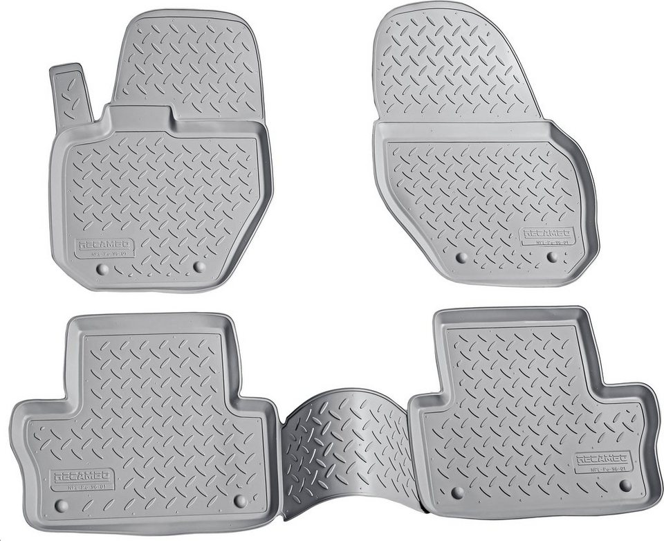 RECAMBO Passform-Fußmatten CustomComforts (4 St), für Volvo XC60, 2008 -  2017, perfekte Passform, Hohe Gummiqualität (TPE Material) – längere  Lebensdauer der Automatten