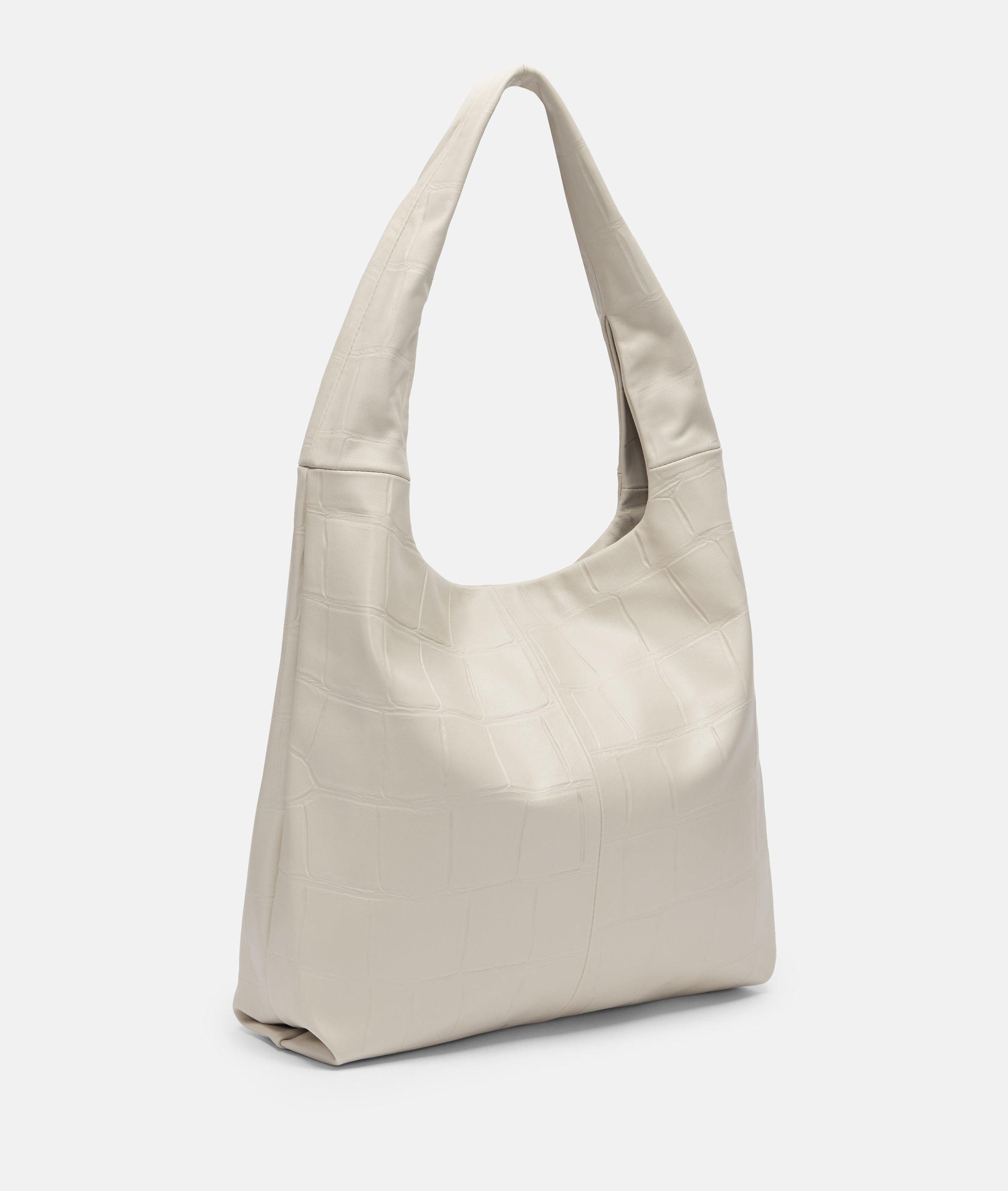Liebeskind Berlin Schultertasche Kroko Mira Hobo L, Große Hobo-Bag mit Kroko-Prägung
