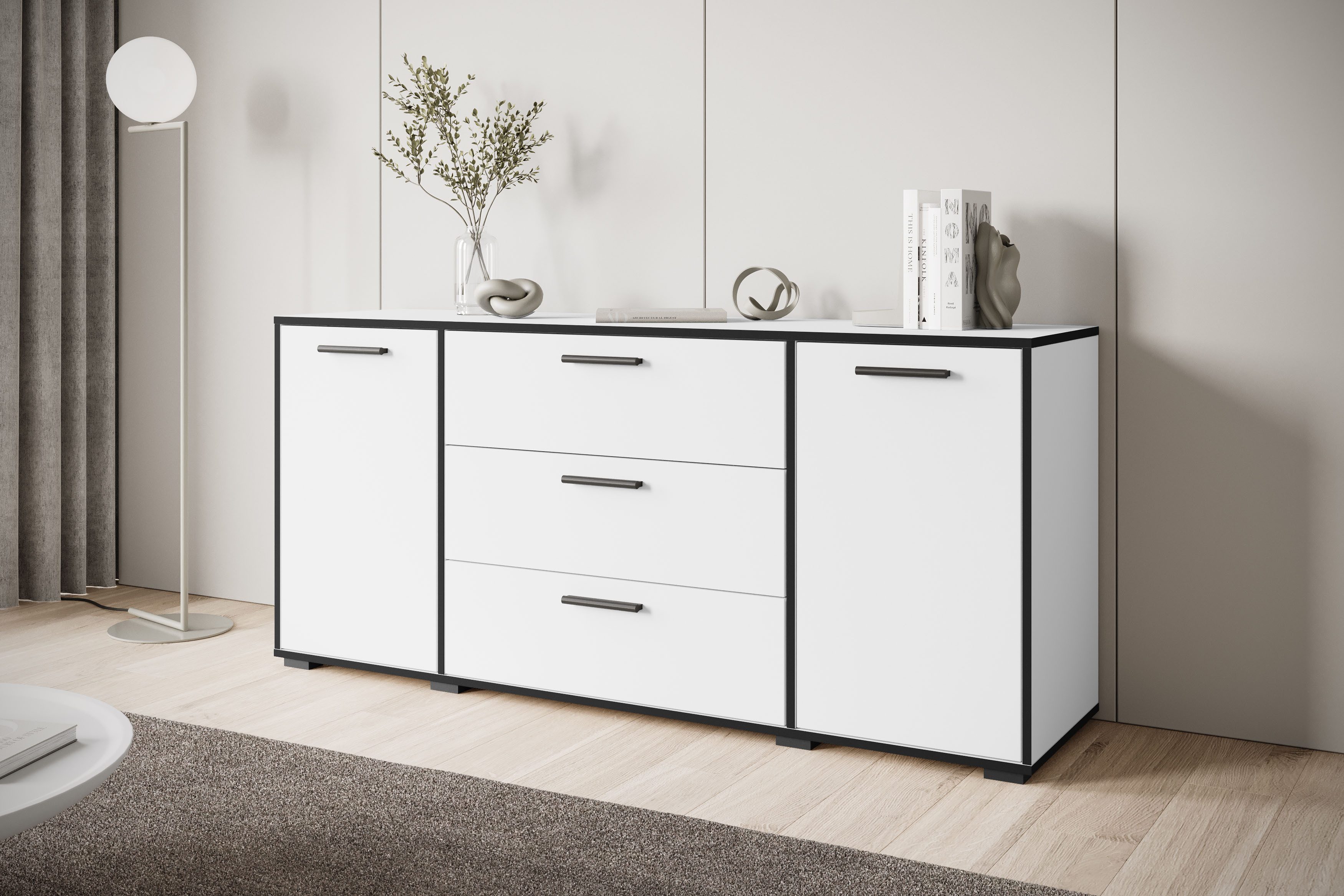 Home affaire Sideboard BOGOTA, moderne Kommode, Schubladenschrank mit verstellbaren Einlegeböden
