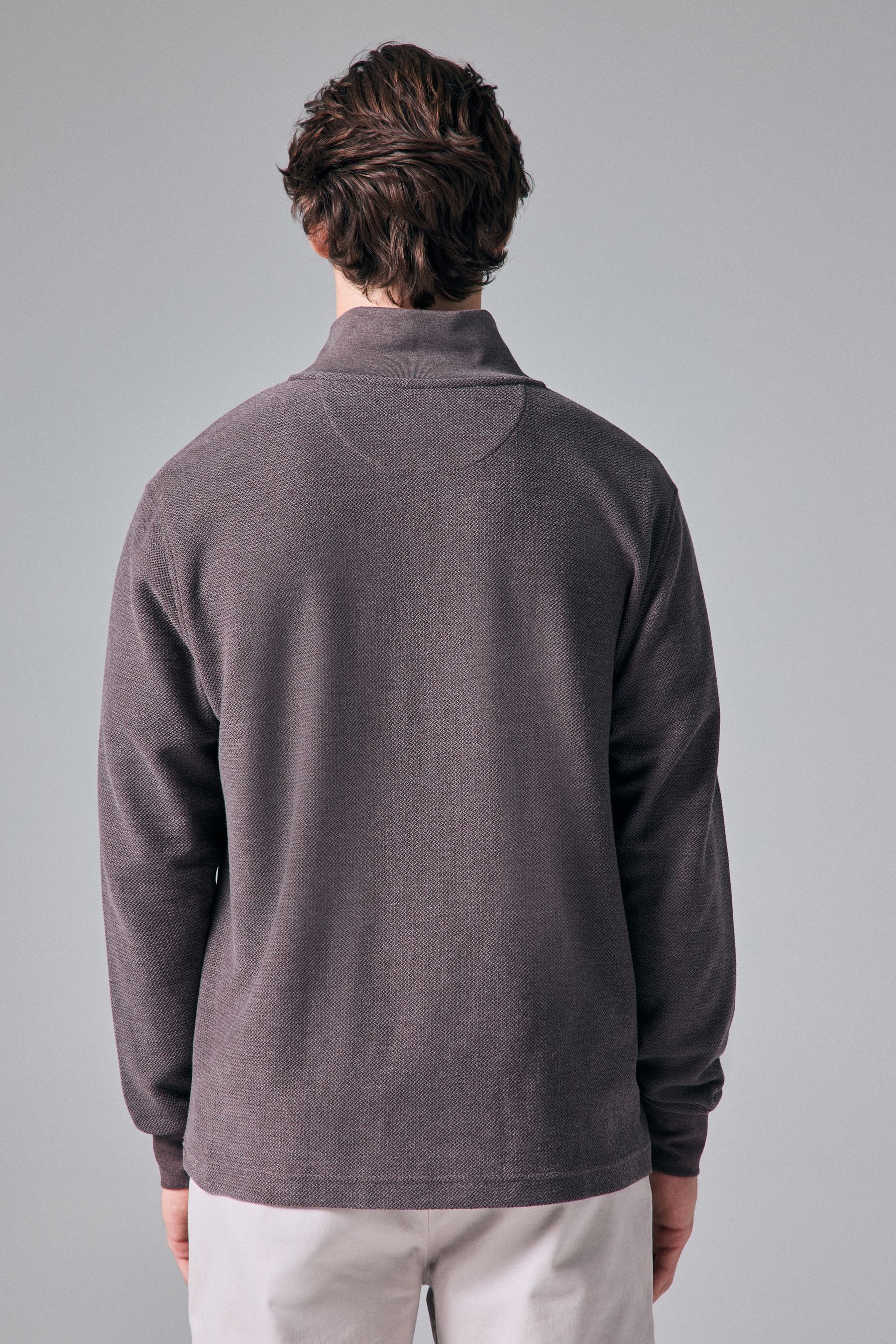 Next Strickpullover Langärmeliger, strukturierter Troyer (1-tlg) günstig online kaufen
