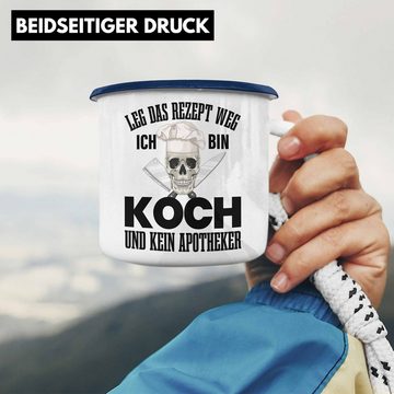 Trendation Thermotasse Trendation - Koch Geschenke Männer Emaille Tasse Lustig Geschenk für Koch Köchin Geschenkidee Frauen