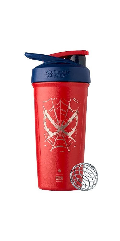 BlenderBottle Trinkflasche Strada Thermo Edelstahl Spider Man 710ml rot