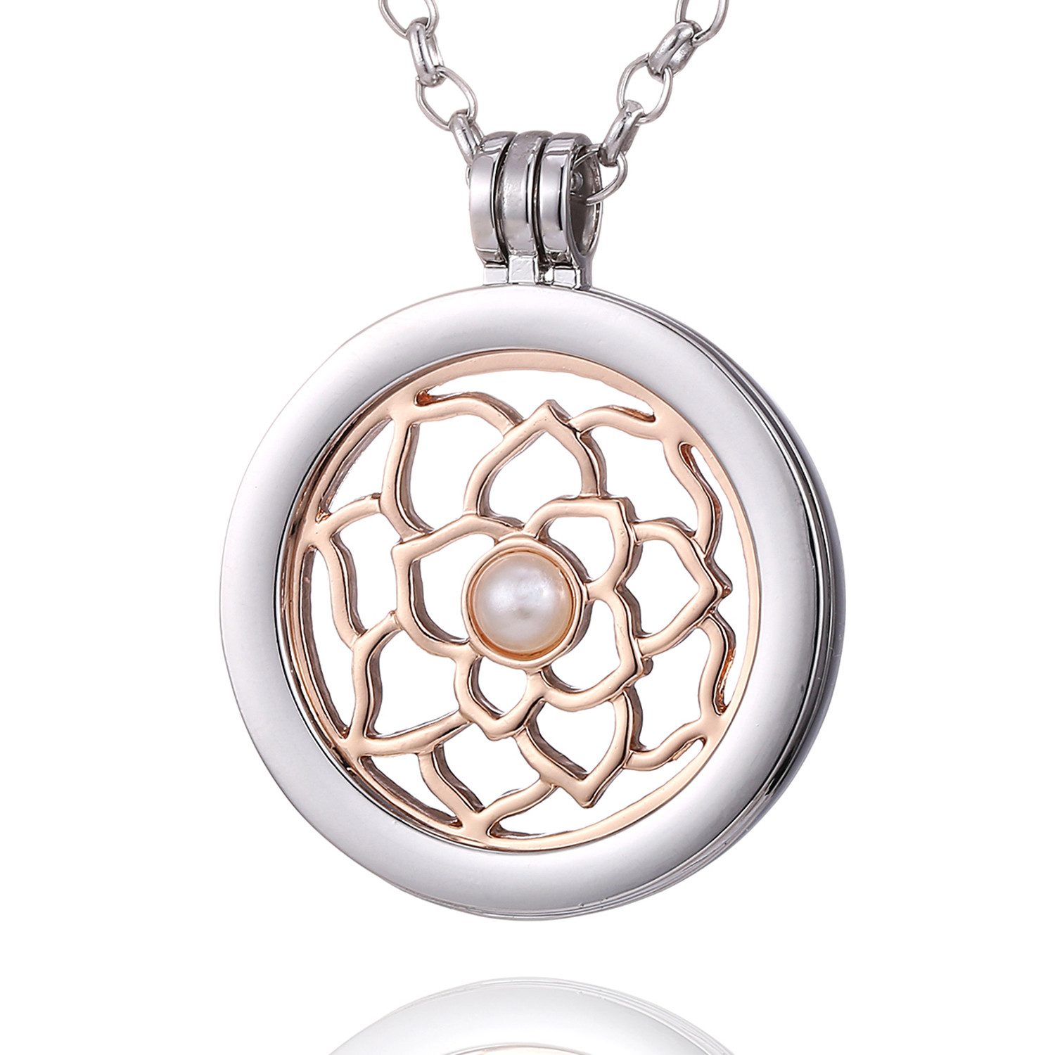 Kette mit Anhänger Damen Halskette 70 cm mit Coin 33 mm