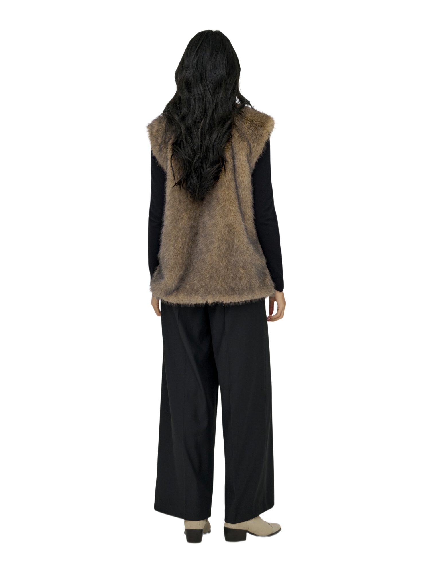ONLY Partykleid braun,Casual,Polyester,Unifarben,V-Ausschnitt,Ärmellos,Regular Fit