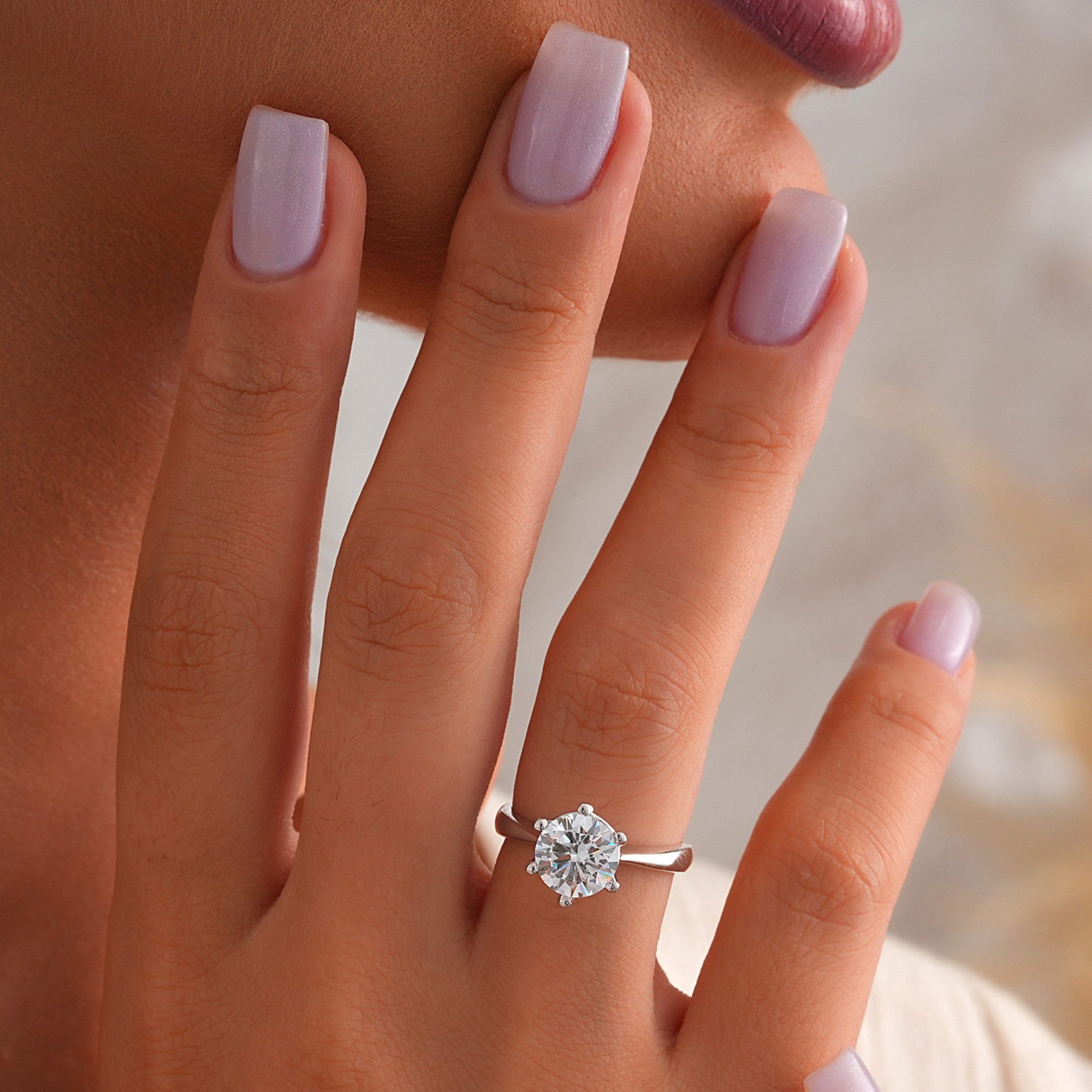 Nicole Manson Diamantring Labordiamanten 1ct - 3ct 585 Weißgold oder Gelbgold, Solitärring
