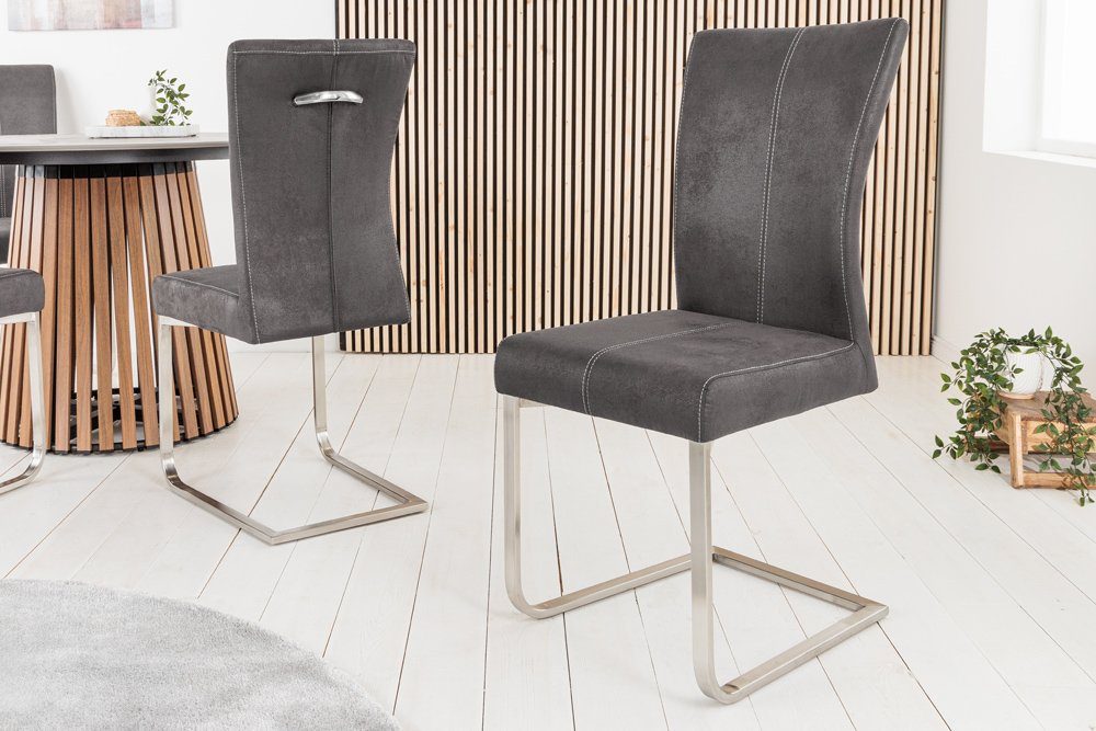 riess-ambiente Freischwinger SAMSON vintage grau / günstig online kaufen