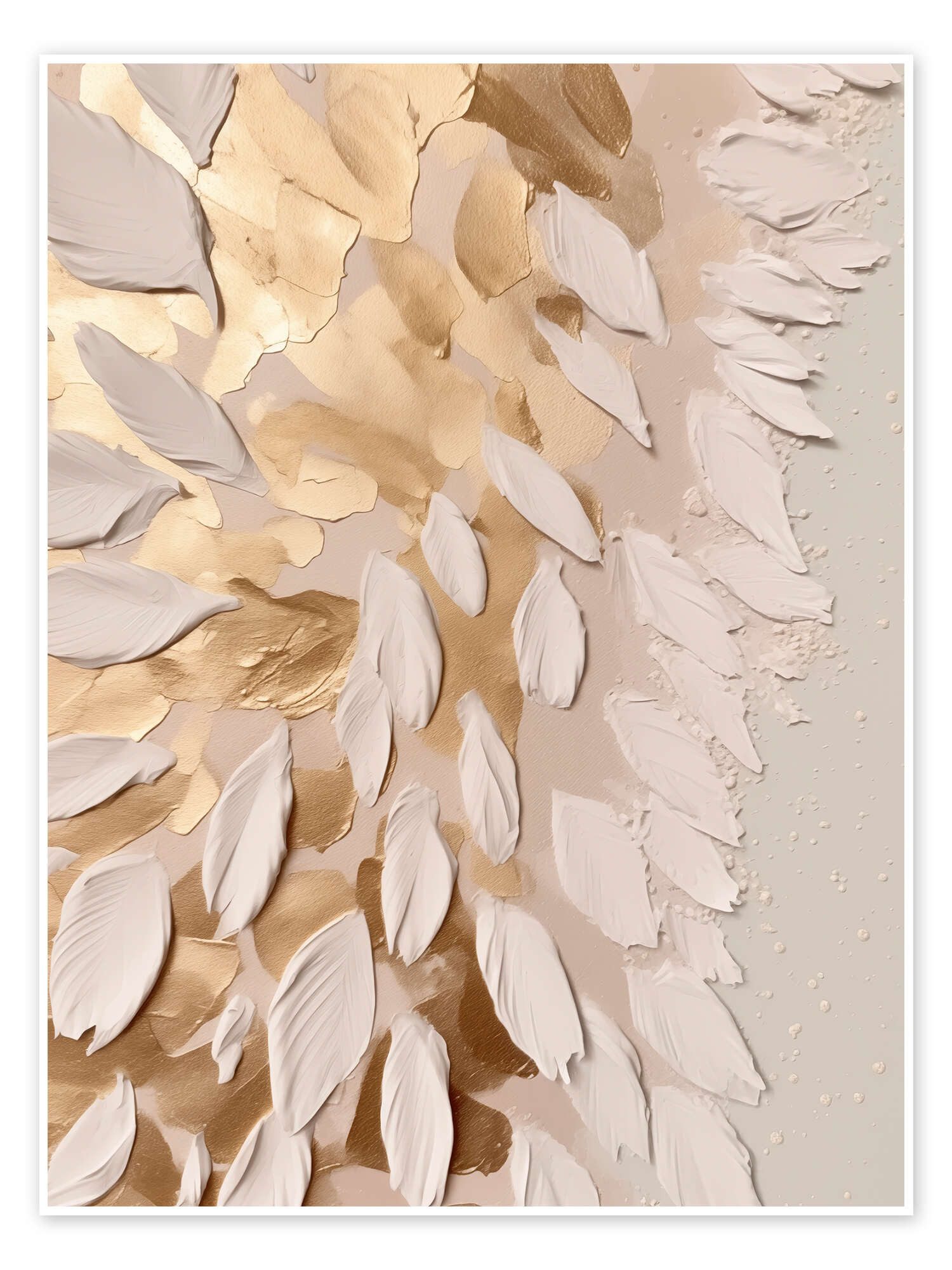 Posterlounge Wandbild Halo Feathers in Gold I, Bella Eve, erhältlich als Poster, Leinwandbild, Wandsticker oder Acrylglasbild