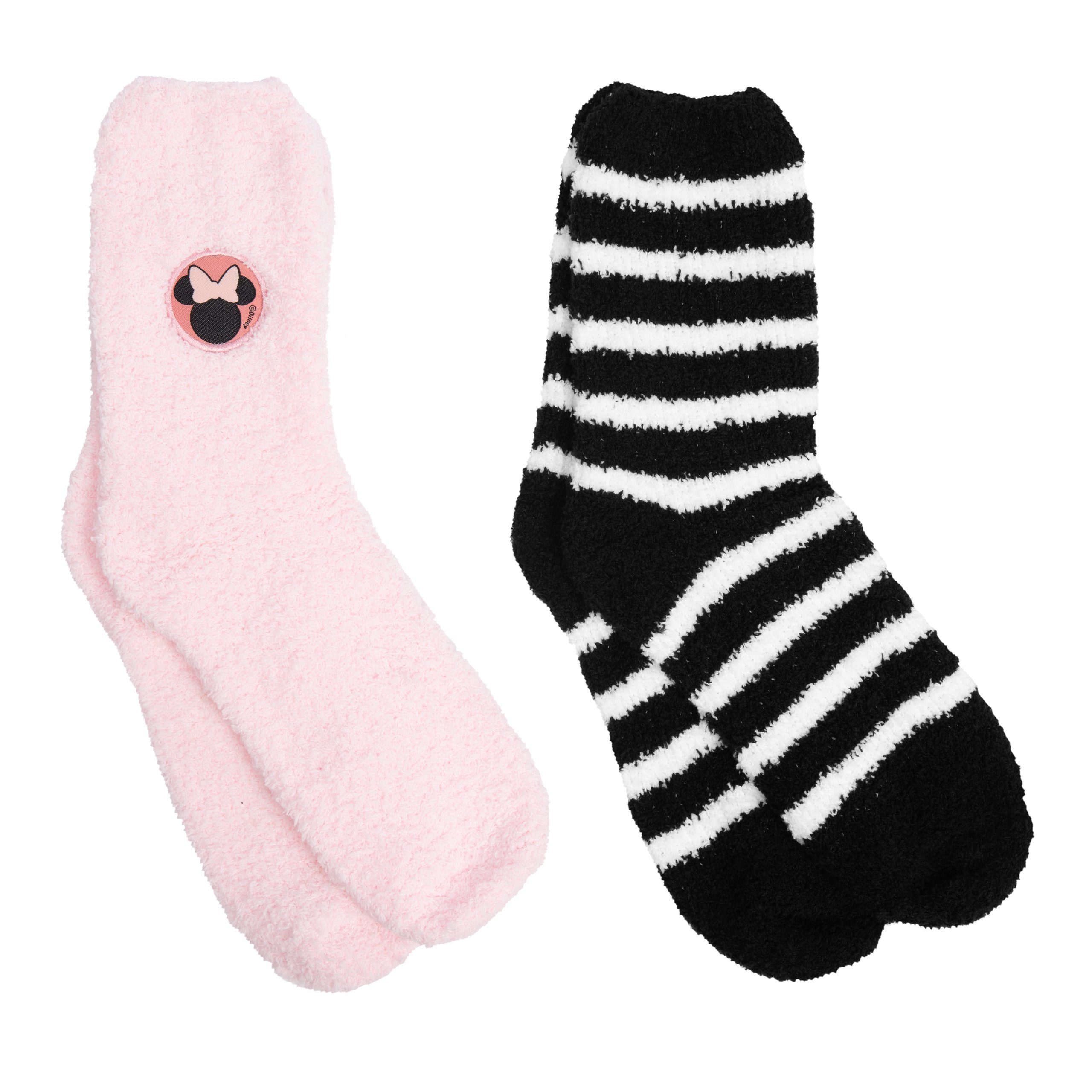United Labels® Socken »Disney - Minnie Mouse Kuschelsocken für Damen  Flauschige Wintersocken Socken Schwarz/Rosa (2er Pack)«