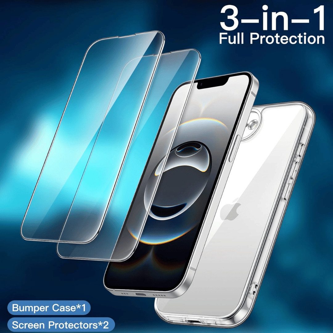 SmartUP Handyhülle + 2X Schutzglas für iPhone 17e Display Panzerglas Panzerfolie Case 9H 6,1 Zoll, kompletter Rundumschutz, MagSafe-Technologie – Bild 3 von 5