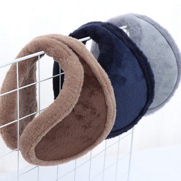 Fivejoy Ohrenwärmer Winter Unisex,warme Strick-Ohrenwärmer, faltbarer Plüsch Ohrenschützer