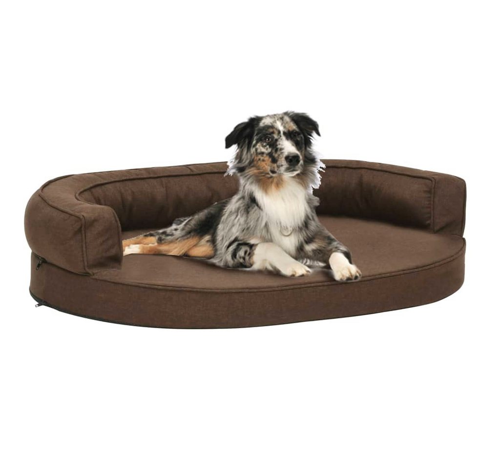 Thumbnail - vidaXL Tierbett, Hundematratze Ergonomisch 75x53 cm Leinenoptik Braun