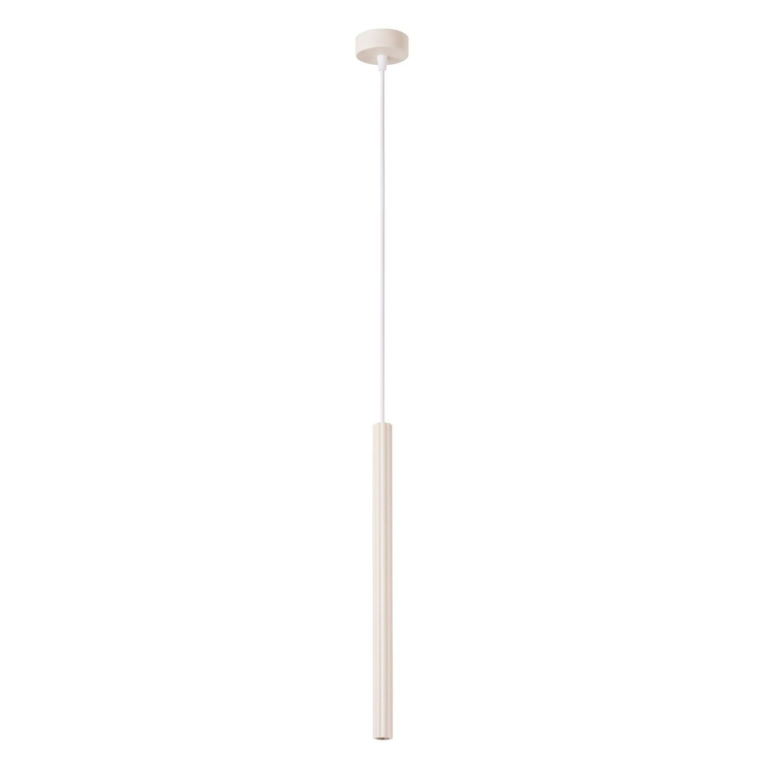 Licht-Erlebnisse Pendelleuchte MUNEL, ohne Leuchtmittel, Metall G9 rund D: 25 cm H: max. 120 cm Beige Modern