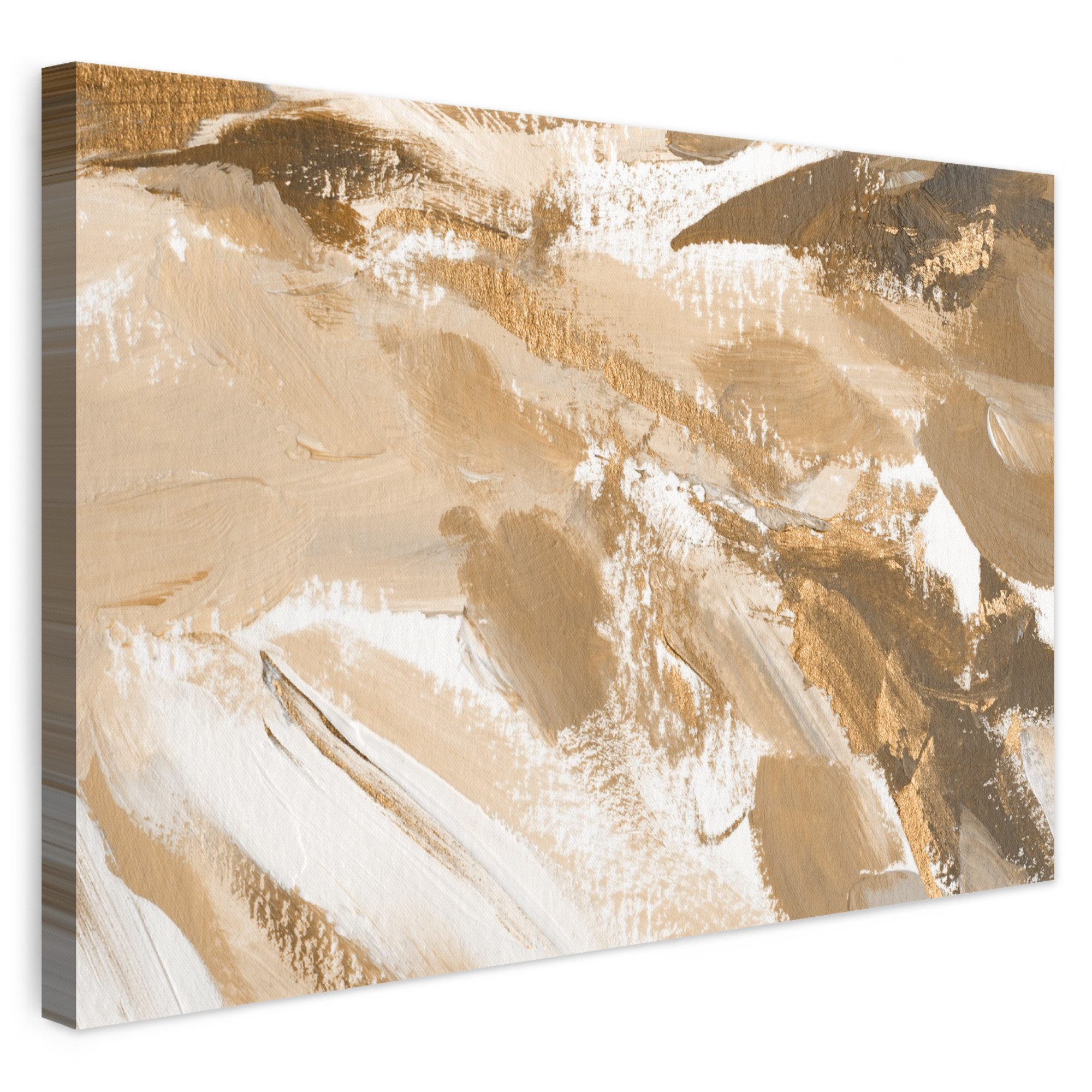 OneMillionCanvasses® Leinwandbild Gold - Beige - Abstrakt, Fotodruck (1 St), Leinwand Bilder Klein, Wand Dekoration Aesthetic 30x20 cm