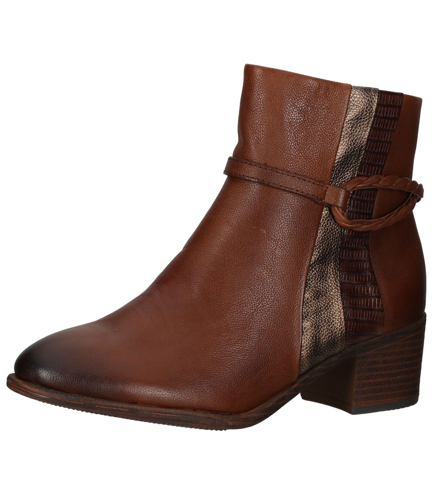 MARCO TOZZI Stiefelette Leder/Synthetik Stiefelette Cognac