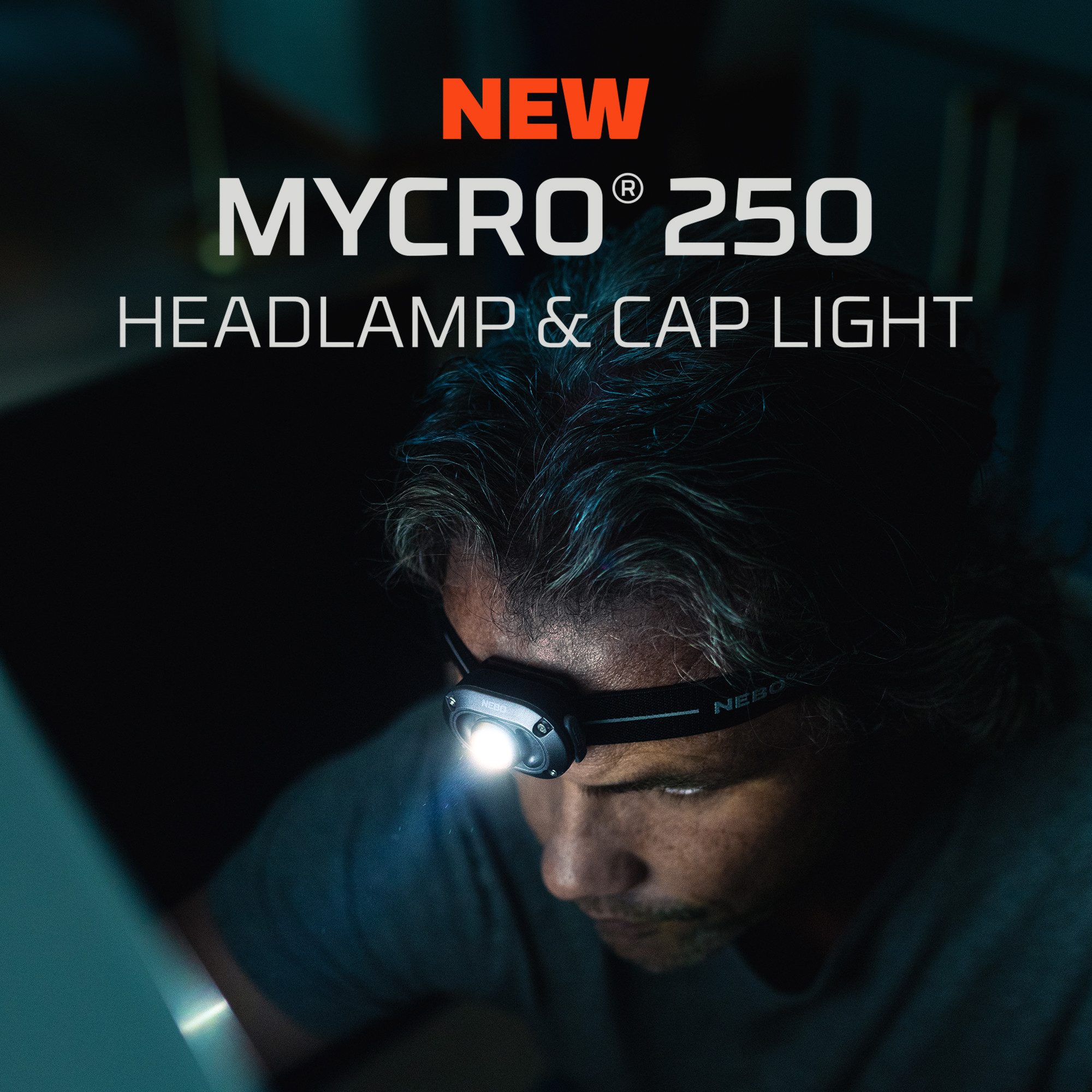 NEBO LED Stirnlampe Nebo MYCRO 250 (2 pack) (Set, 5-St., 2x Stirnlampe inkl. Ladekabel, Strinband)