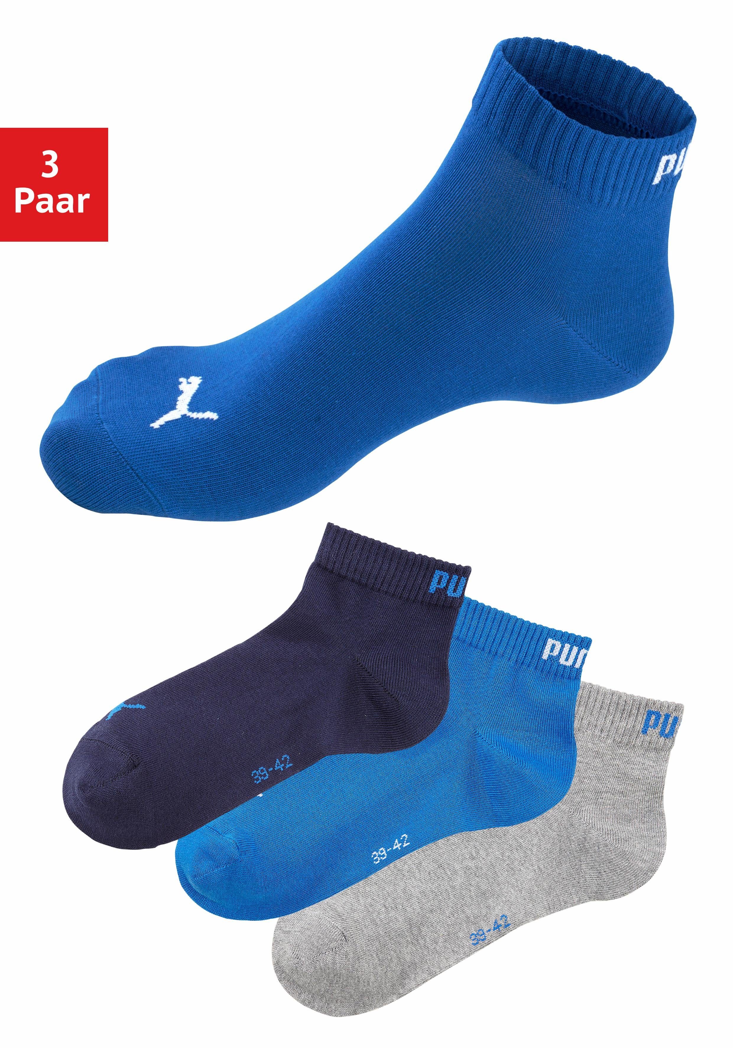 PUMA Kurzsocken (3-Paar) mit Rippbündchen mehr