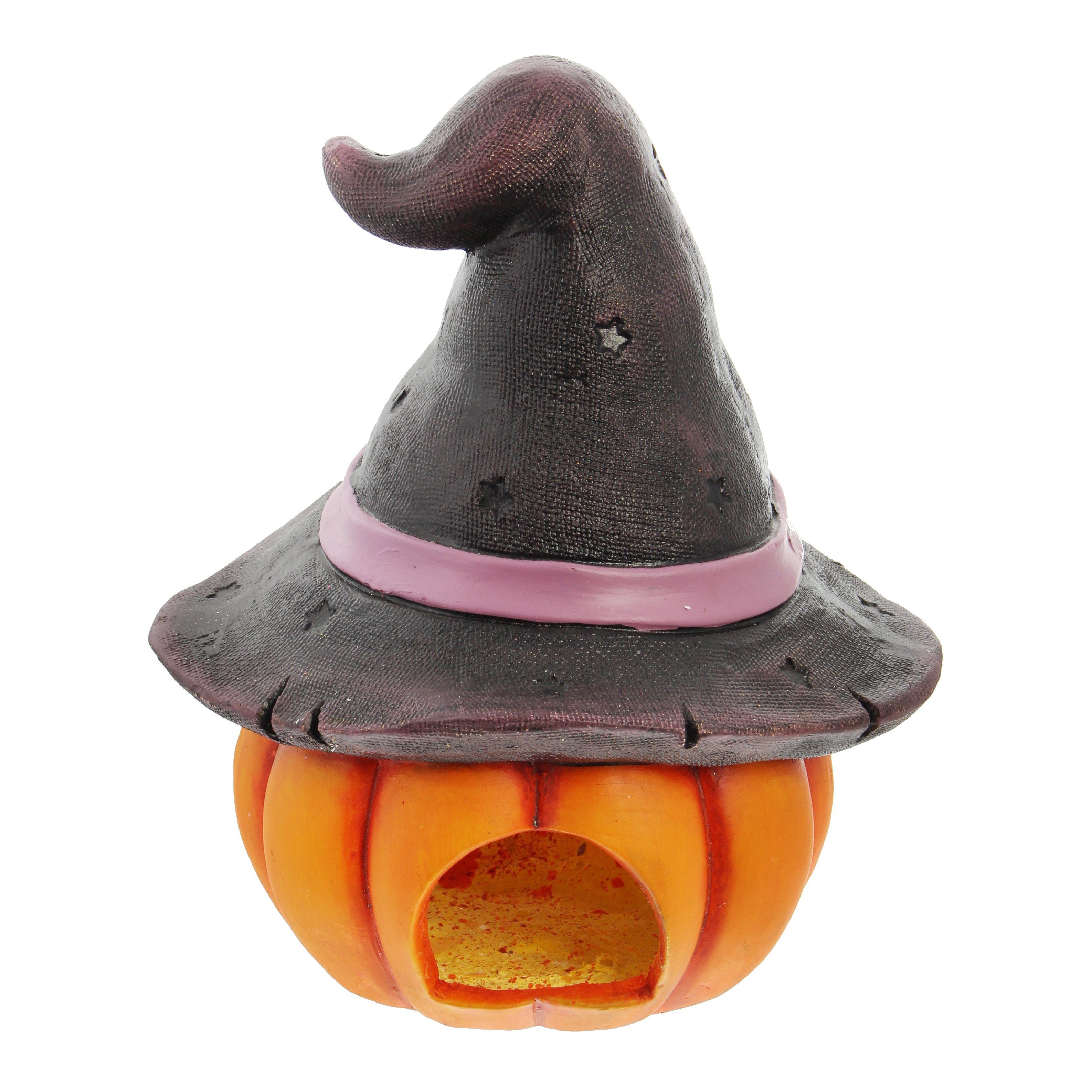 Dekoleidenschaft Windlicht "Hexenhut" Halloweendeko für Innen + Außen, Deko Kürbis, Kerzenhalter (1 St), Halloween Gruselkürbis wetterfest für Garten, Balkon &  – Bild 5 von 5