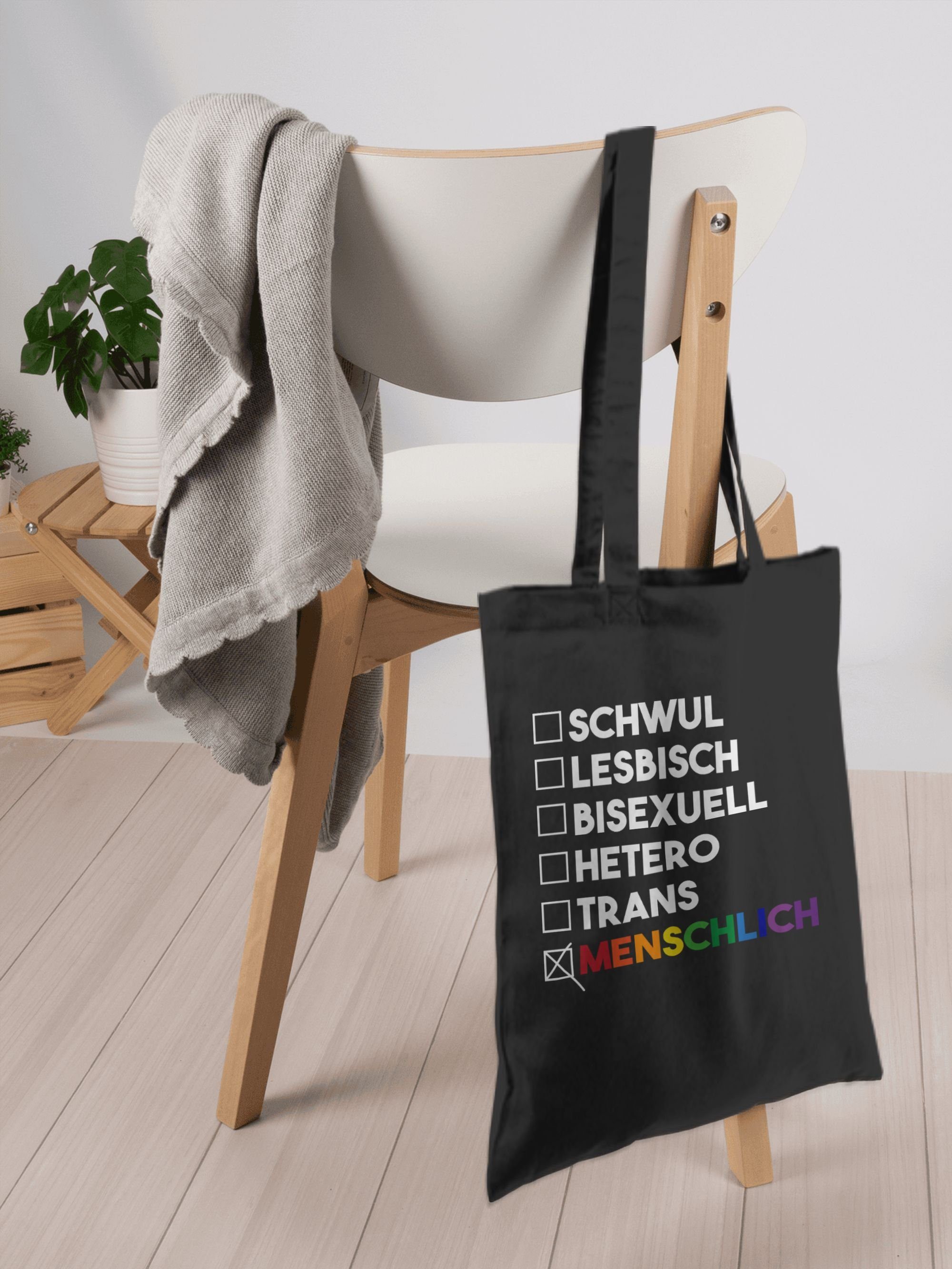 weiß, - Shirtracer - Wahl Regenbogen 1 Umhängetasche - LGBT Kleidung Pride Schwarz - Deine Menschlich