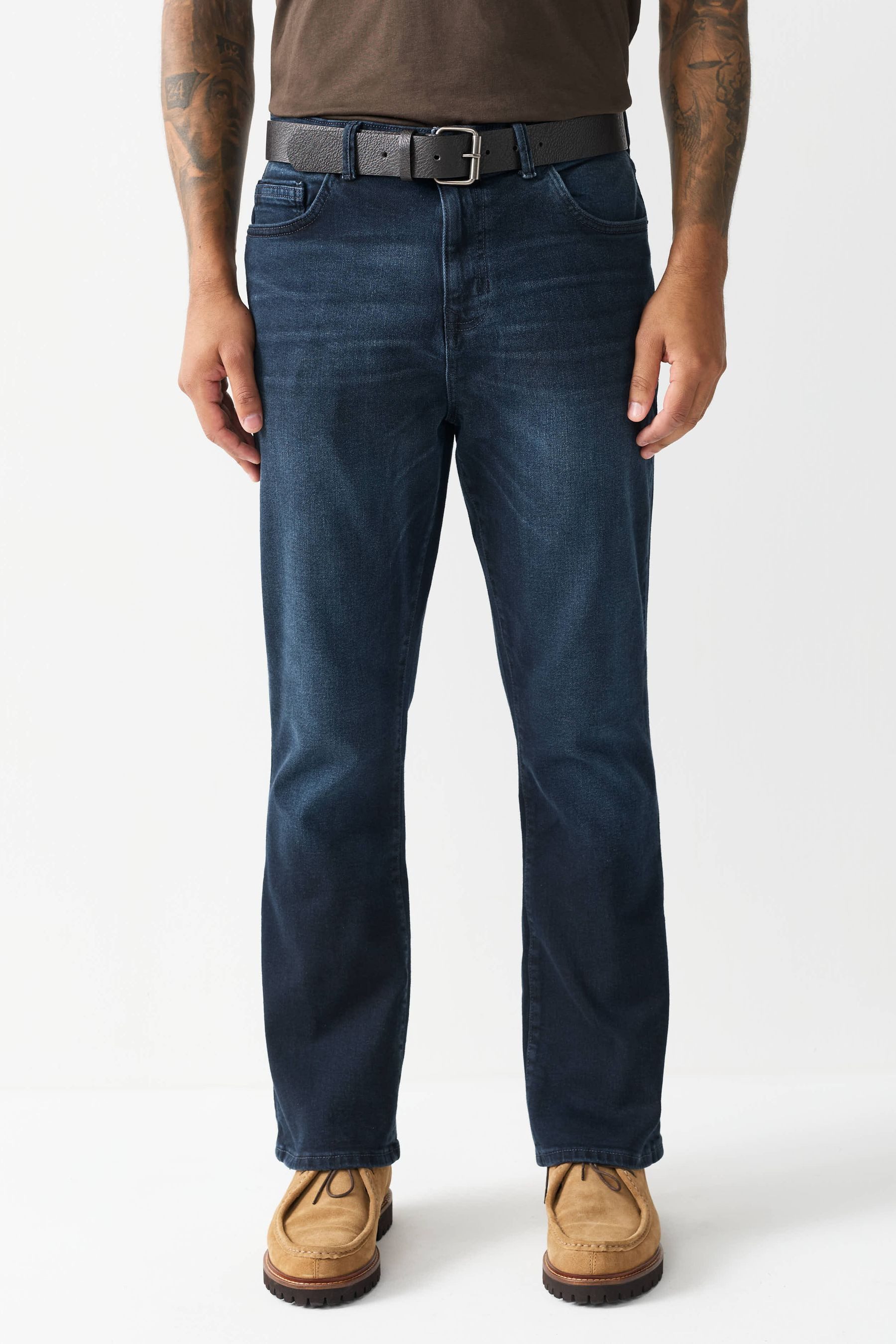 Next Straight-Jeans Jeans mit Gürtel (2-tlg)