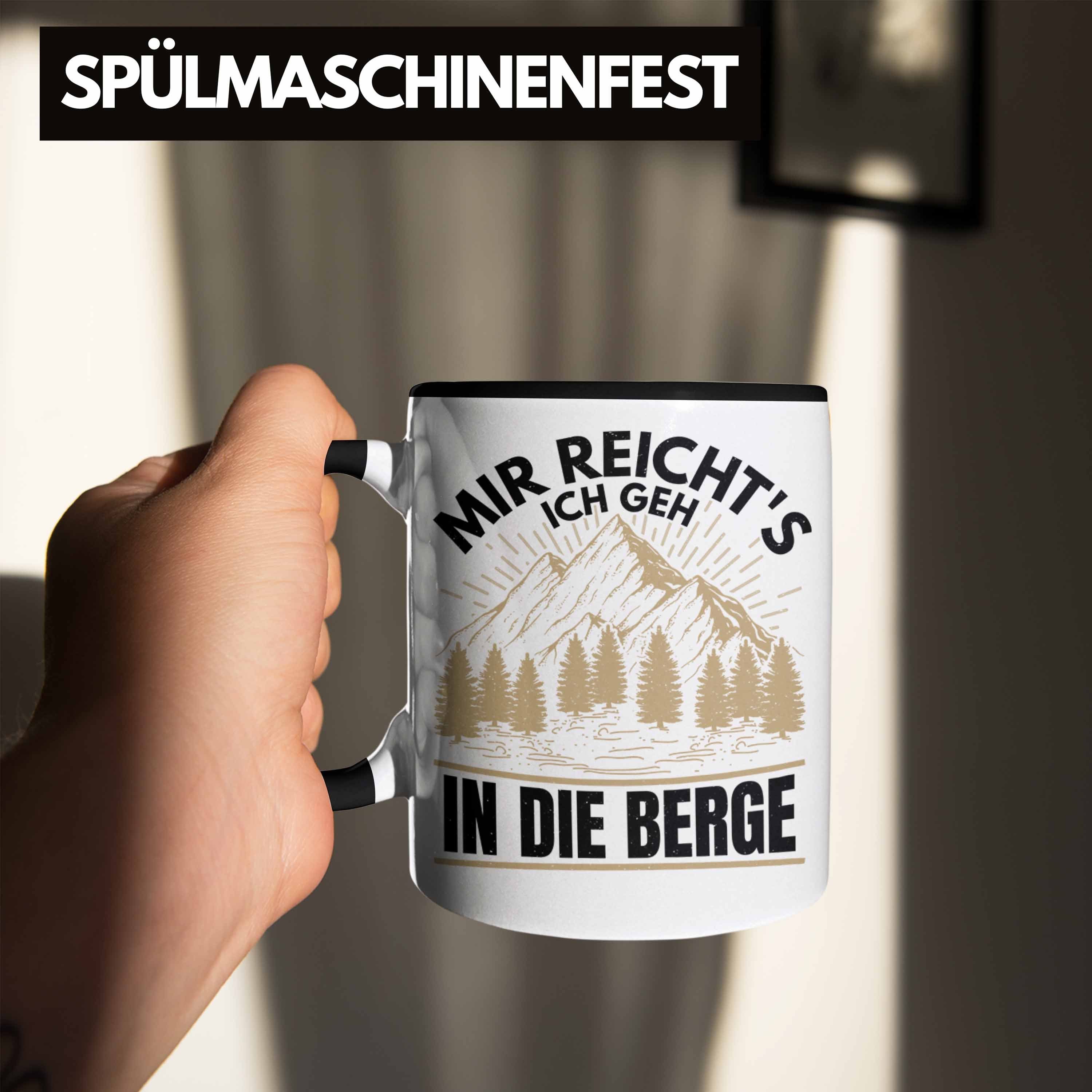 Trendation Tasse Trendation - Wandern Geh Geschenk Ich Schwarz Wanderer Tasse Die Geschenk Geschenkidee Mir Reichts Berge In