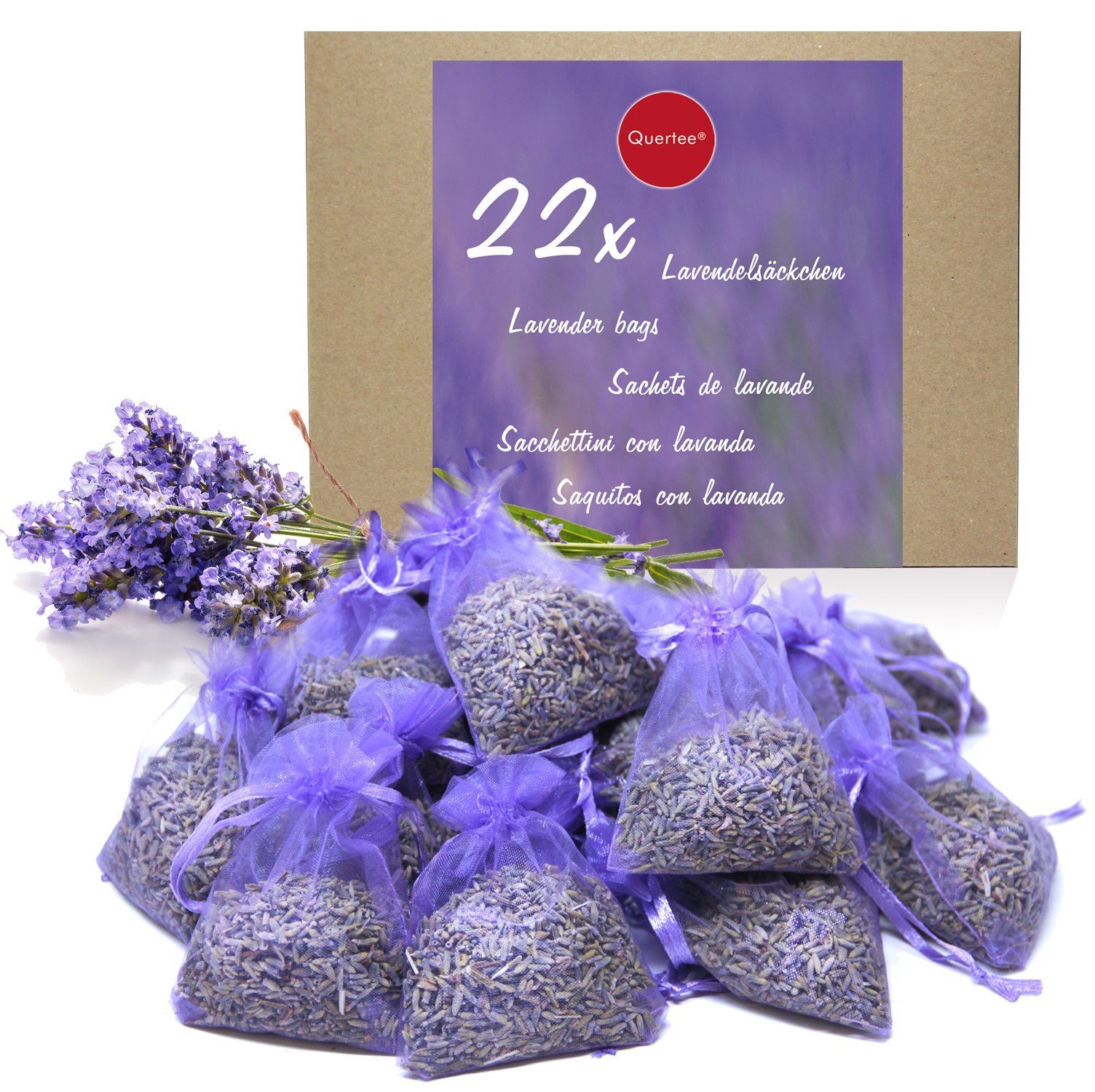 Quertee Duftbeutel 22 Lavendelsäckchen Lavendel Duftsäckchen Lavendelkissen Mottenschutz, 1-tlg.