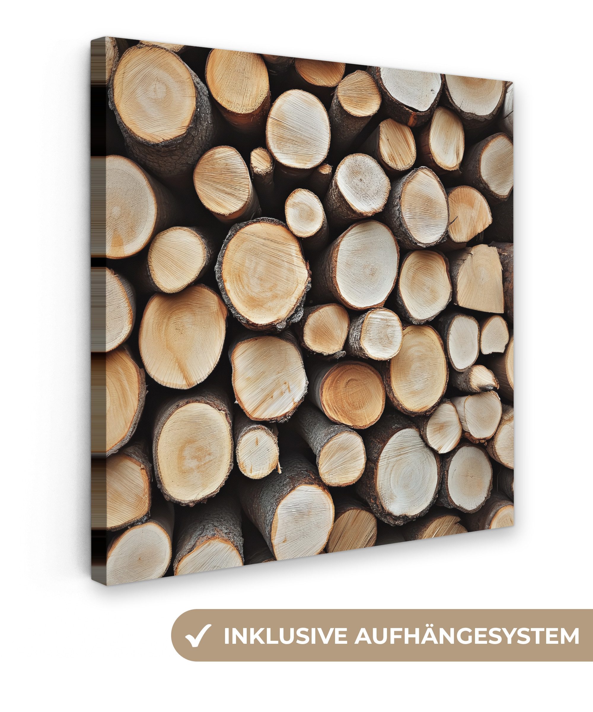 OneMillionCanvasses® Leinwandbild Holz - Baumstämme - Textur, Fotodruck (1 günstig online kaufen