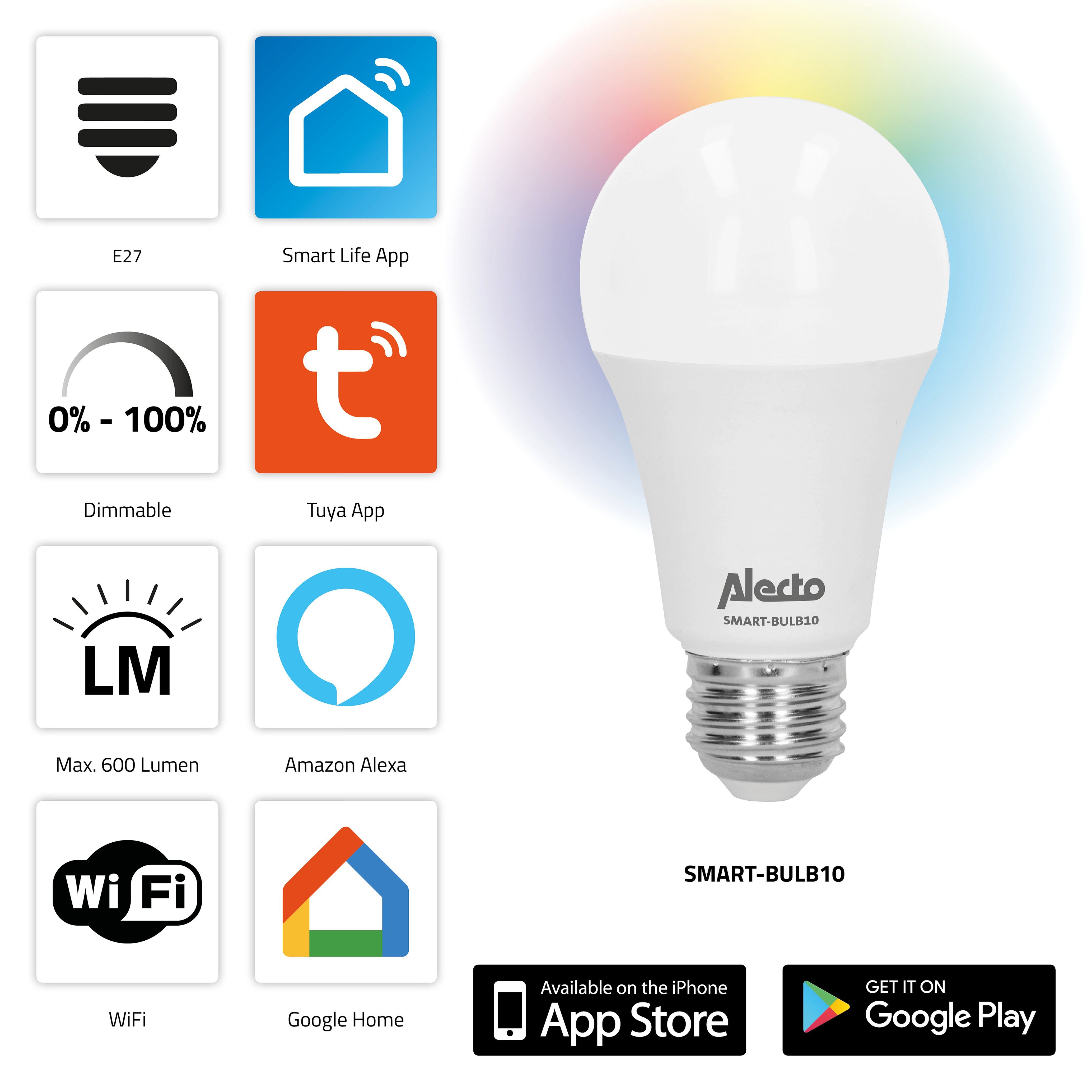 Alecto Smarte Lampe SMART-BULB10