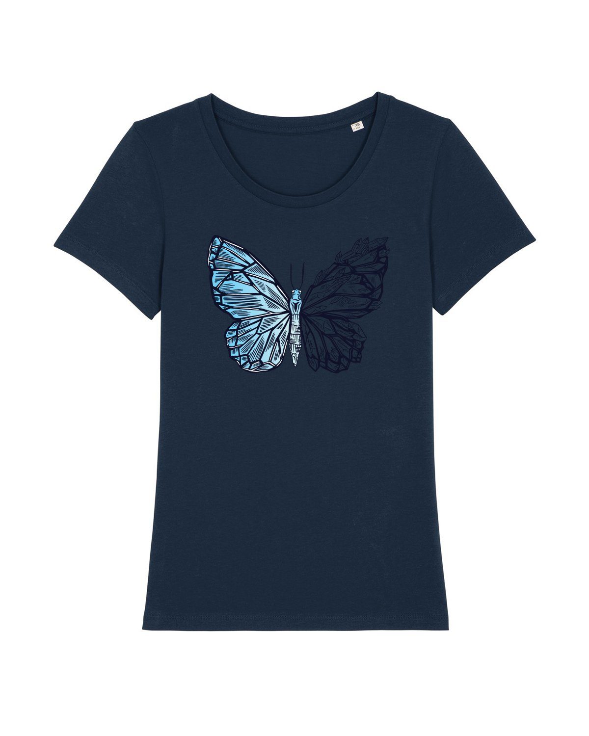 wat? Apparel Print-Shirt Crystal Butterfly (1-tlg) dunkelblau