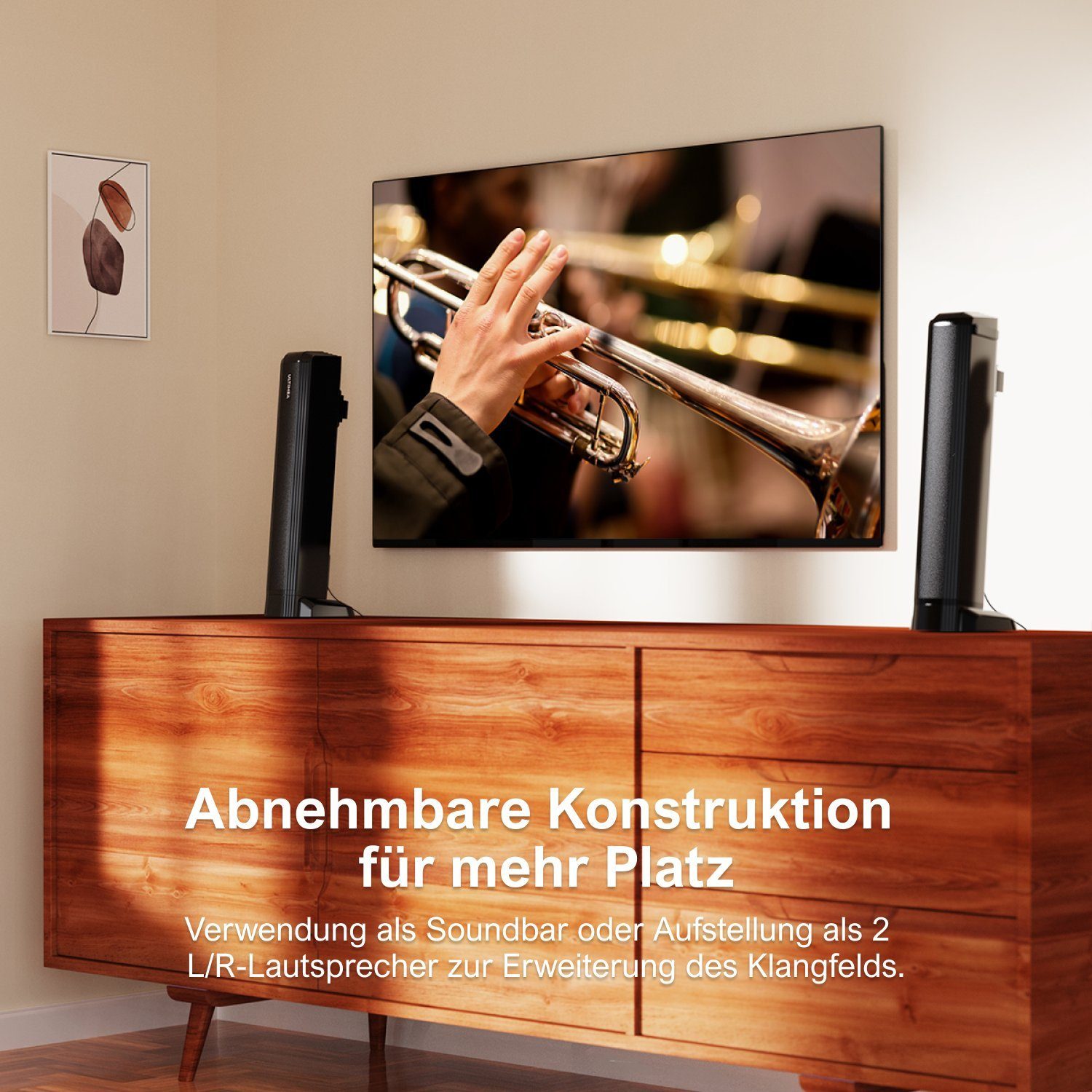 Ultimea Apollo S40 Soundbar 2.2-Kanal (Bluetooth 5.3, 100 W, Teilbare 2-in-1 Soundbar mit 3 EQ-Modi und verstellbarem Bass) – Bild 5 von 5