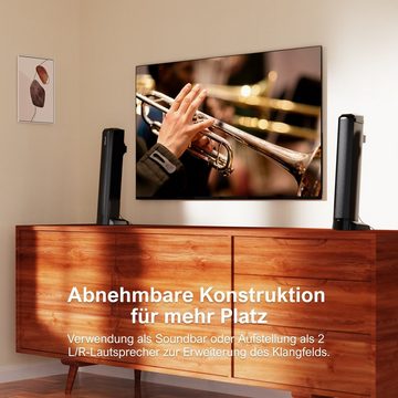 Ultimea Teilbare 2-in-1 2.2 Kanal Soundbar (Bluetooth 5.3, 100 W, Mit 3 EQ-Modi und verstellbarem Bass, HDMI ARC / Optisch / Aux)