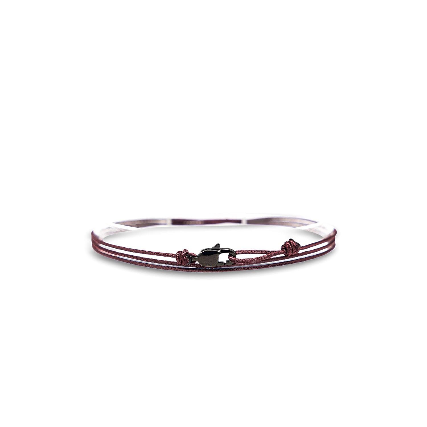 Damen, Made by mit Herren Schwarz Armband Wasserfest Weinrot Armband Nami & Wickelarmband Verstellbar Maritimes Minimalistisches Armband Karabinerhaken