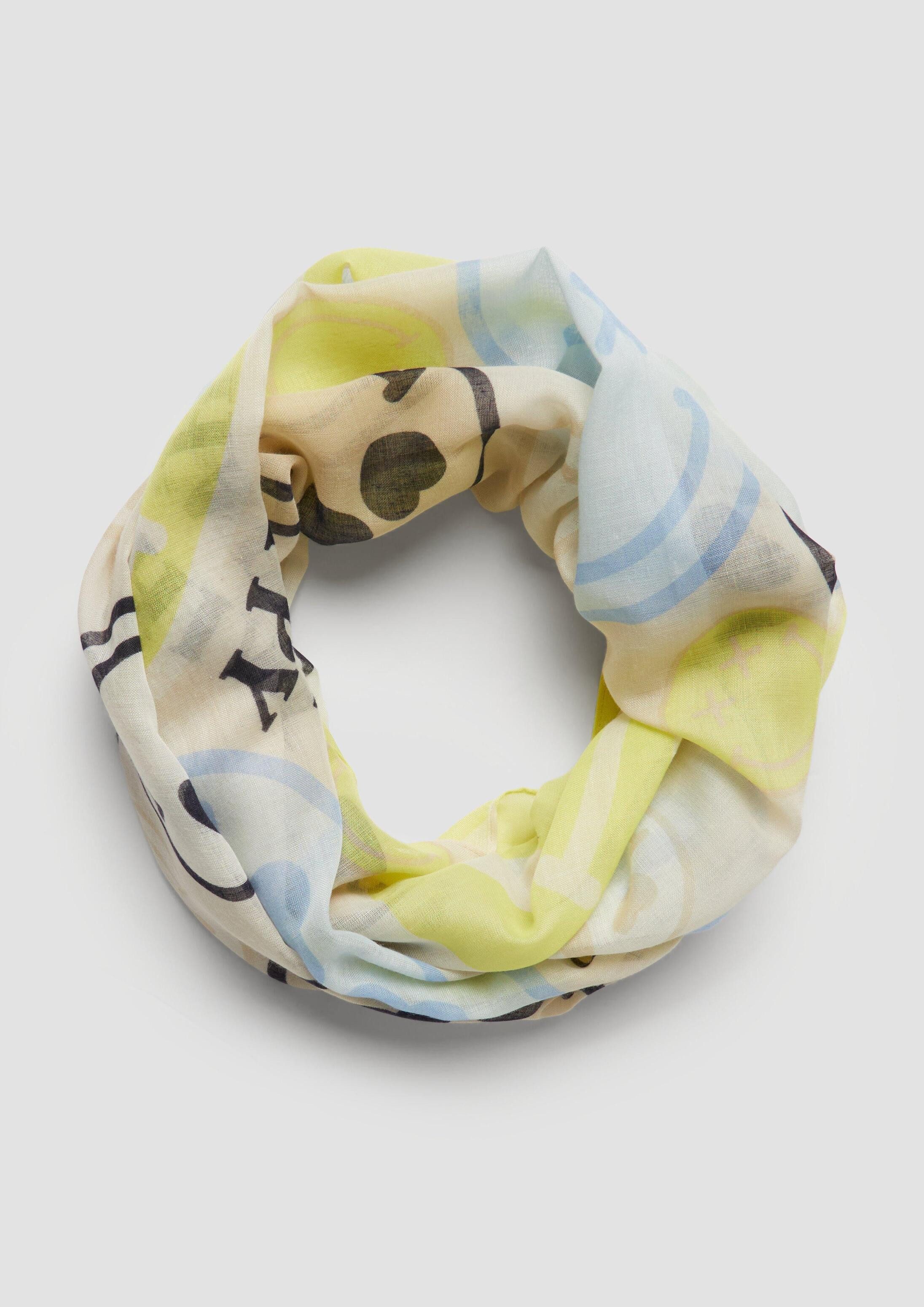s.Oliver Loop Snood, Loop-Schal mit S.W.-Smiley®-Print