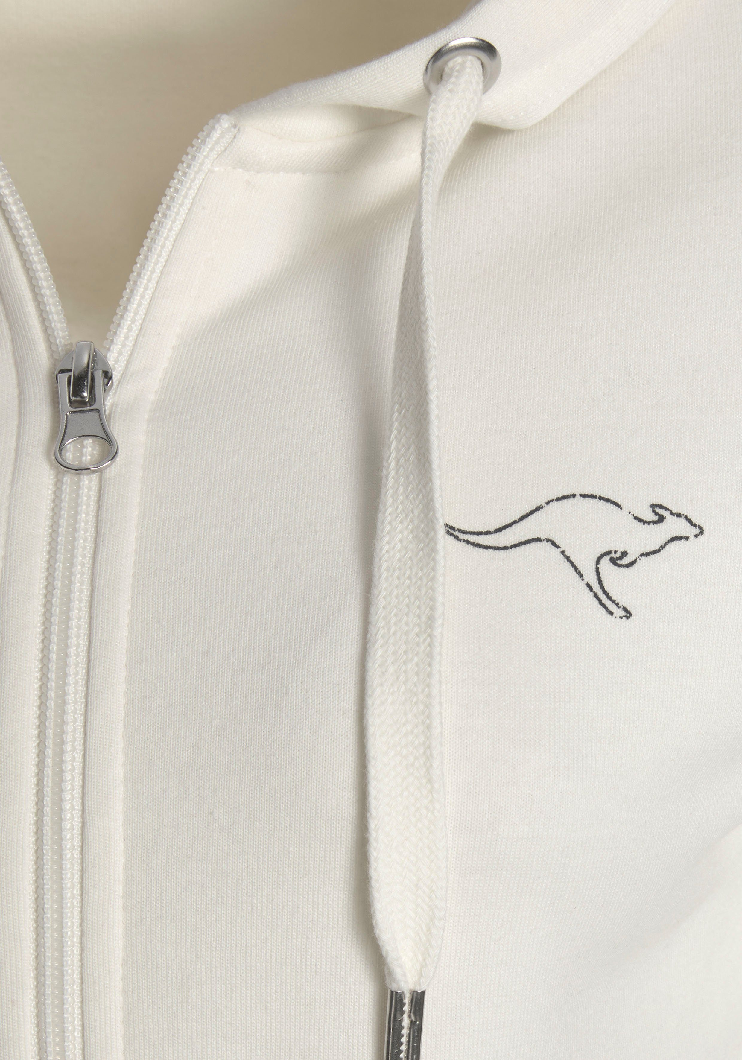 KangaROOS Sweatjacke dem Loungeanzug Rücken, auf großem Logodruck mit weiß