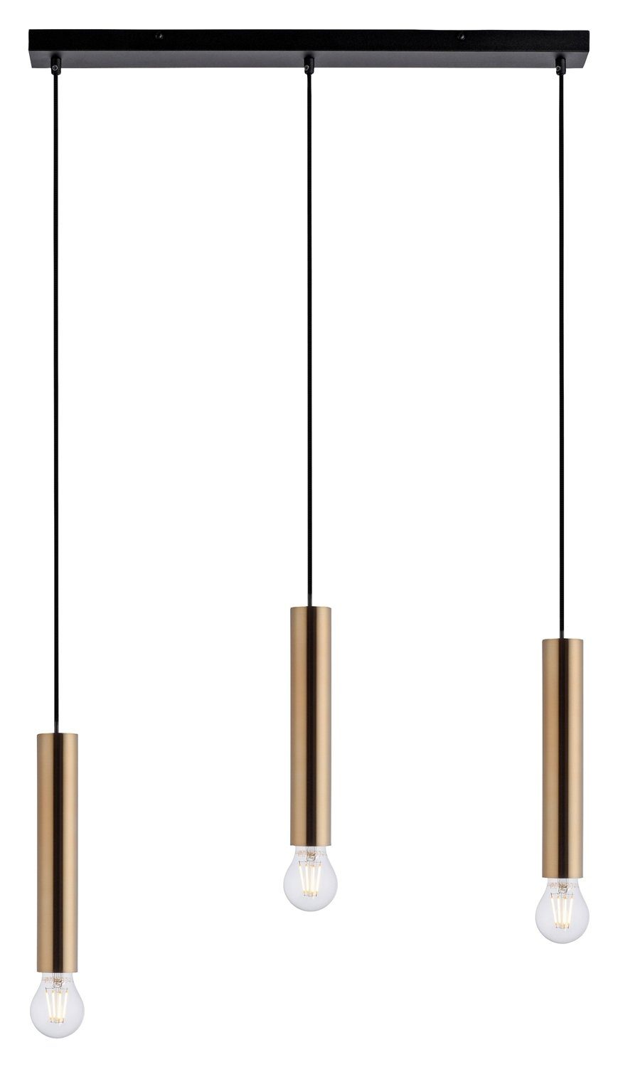 JUST LIGHT Pendelleuchte Pendelleuchte, BRUNA, Schwarz, B 65 cm, T 4 cm, ohne Leuchtmittel, H 120 cm