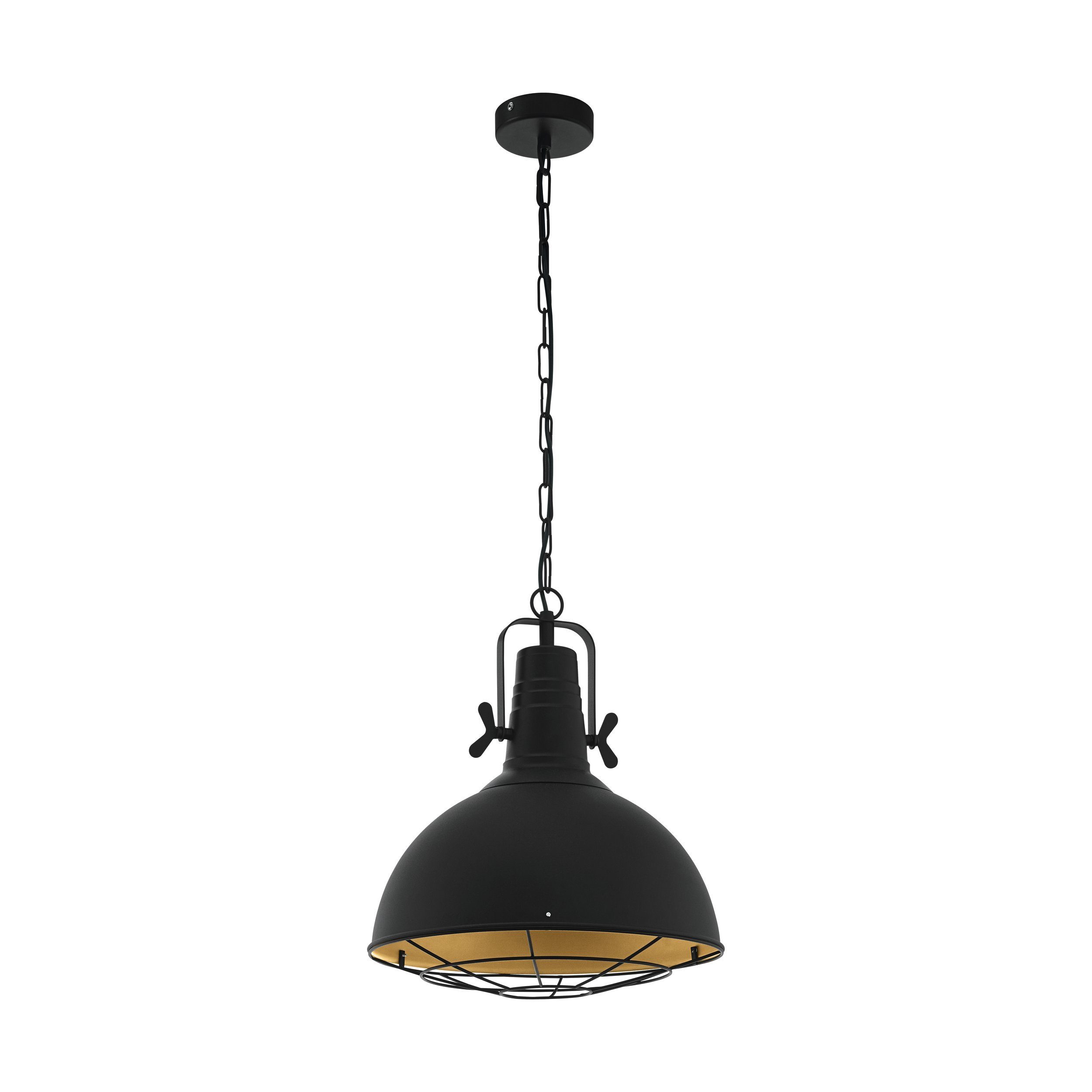 EGLO Pendelleuchte Hängeleuchte, Leuchtmittel, Esstischlampe, CANNINGTON, E27 Hängelampe ohne 38,5 cm, Schwarz,