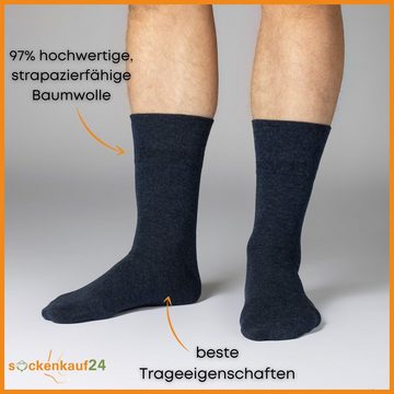 sockenkauf24 Diabetikersocken 6 Paar Damen & Herren Socken mit Komfortbund (Jeans, 39-42) ohne Gummi & ohne Naht 97% Baumwolle - 26808 WP