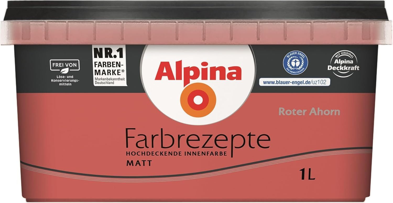 Alpina Wandfarbe Farbrezepte Wandfarbe 1 Liter hochdeckend Farbwahl Matt Alpina