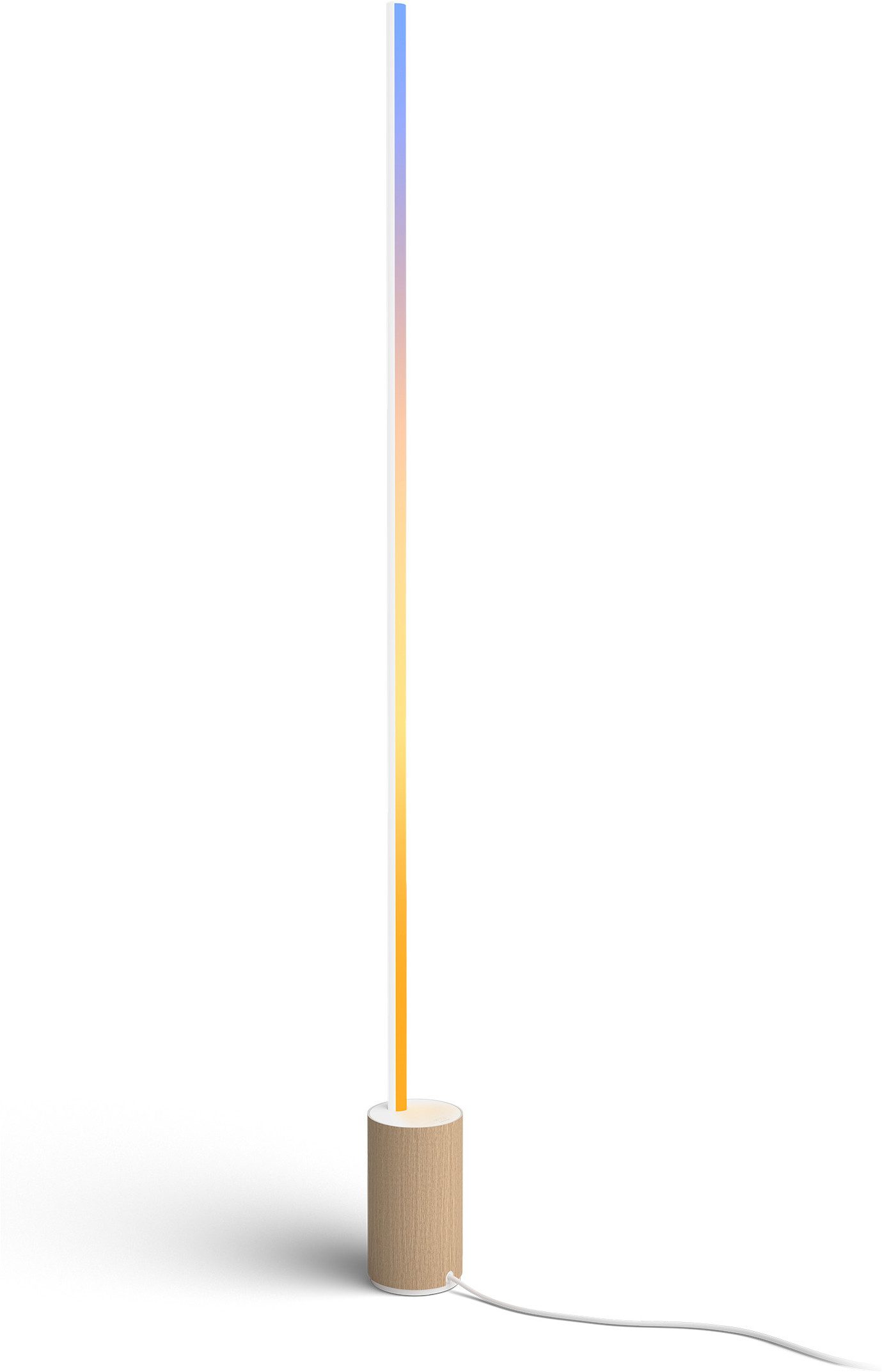 Philips Hue LED Stehlampe White & Color Ambiance Gradient Signe Oak, Abschaltautomatik, Bluetooth, CCT - über Fernbedienung, Dimmfunktion, Einschlafhilfe, Farbsteuerung, Farbwechsel, Memory, nach Trennung vom Netz, Nachtlichtfunktion, RGB, Smart Home, Timerfunktion, Weckerfunktion, dimmbar über Fernbedienung, mehrere Helligkeitsstufen, LED fest integriert, Farbwechsler, RGB, warmweiß - kaltweiß, App- & Sprachsteuerung, Smart Home, Gradient-Farbverläufe, Holzoptik