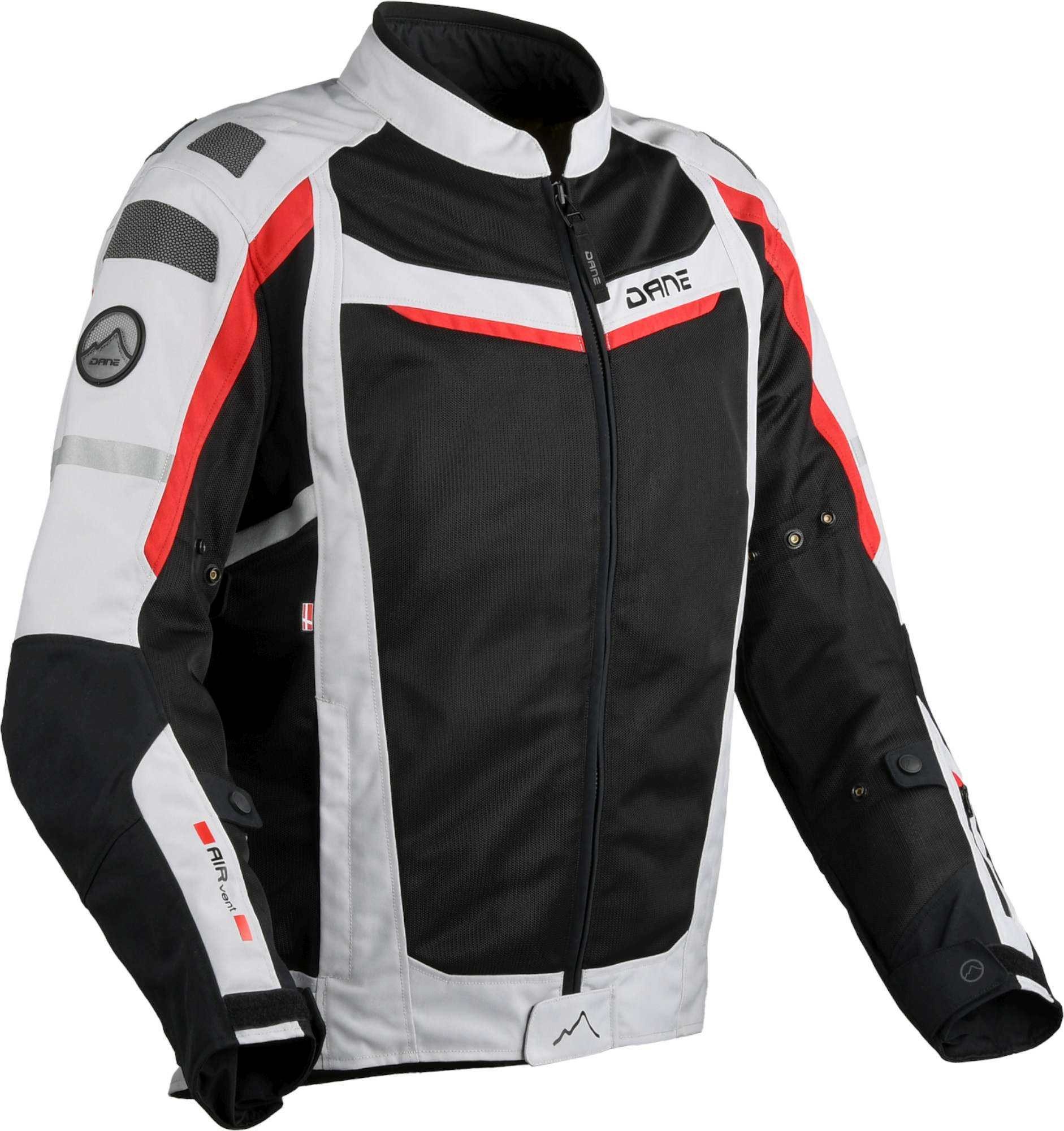 DANE Motorradjacke Solskin Mesh Motorrad Textiljacke Rückenprotektor vorbereitet,Verbindungsreißverschluss,Ellenbogenp
