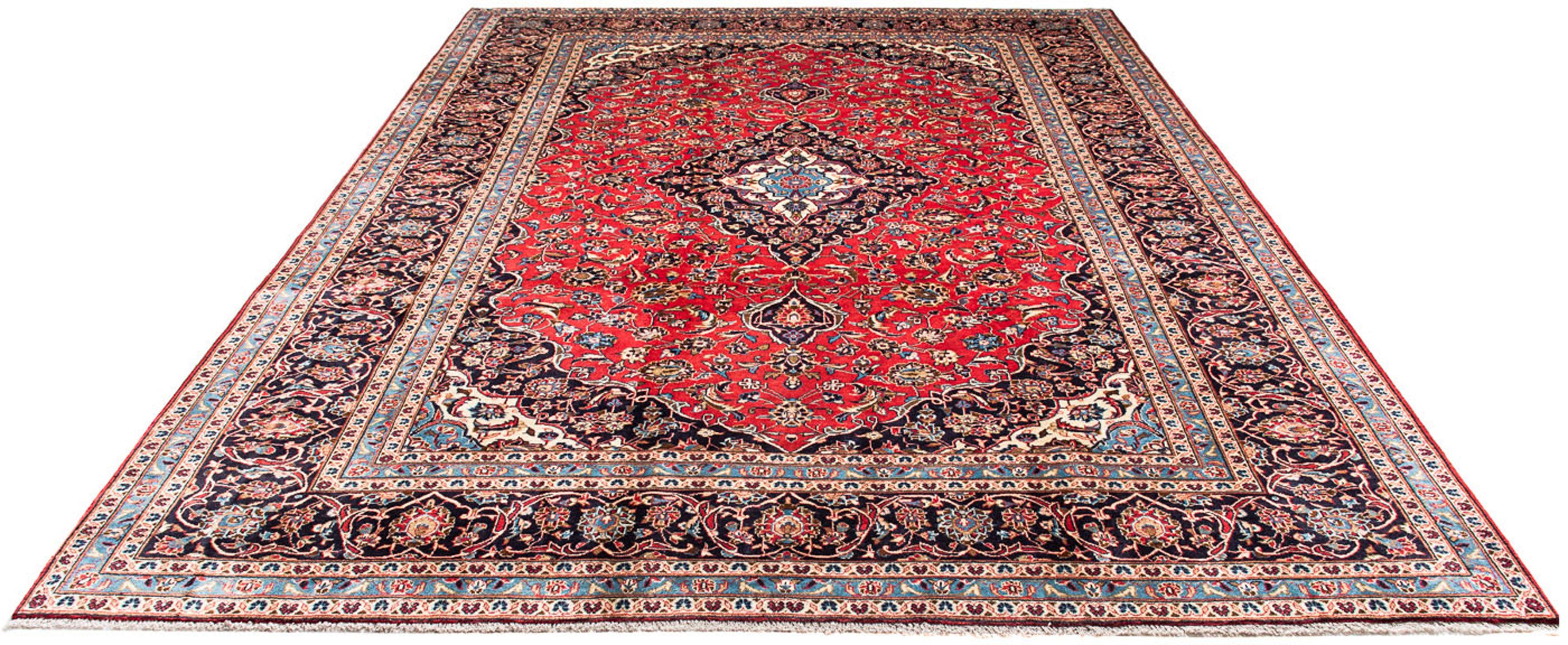 Orientteppich Perser - Keshan - 348 x 246 cm - rot, morgenland, rechteckig, Höhe: 10 mm, Wohnzimmer, Handgeknüpft, Einzelstück mit Zertifikat