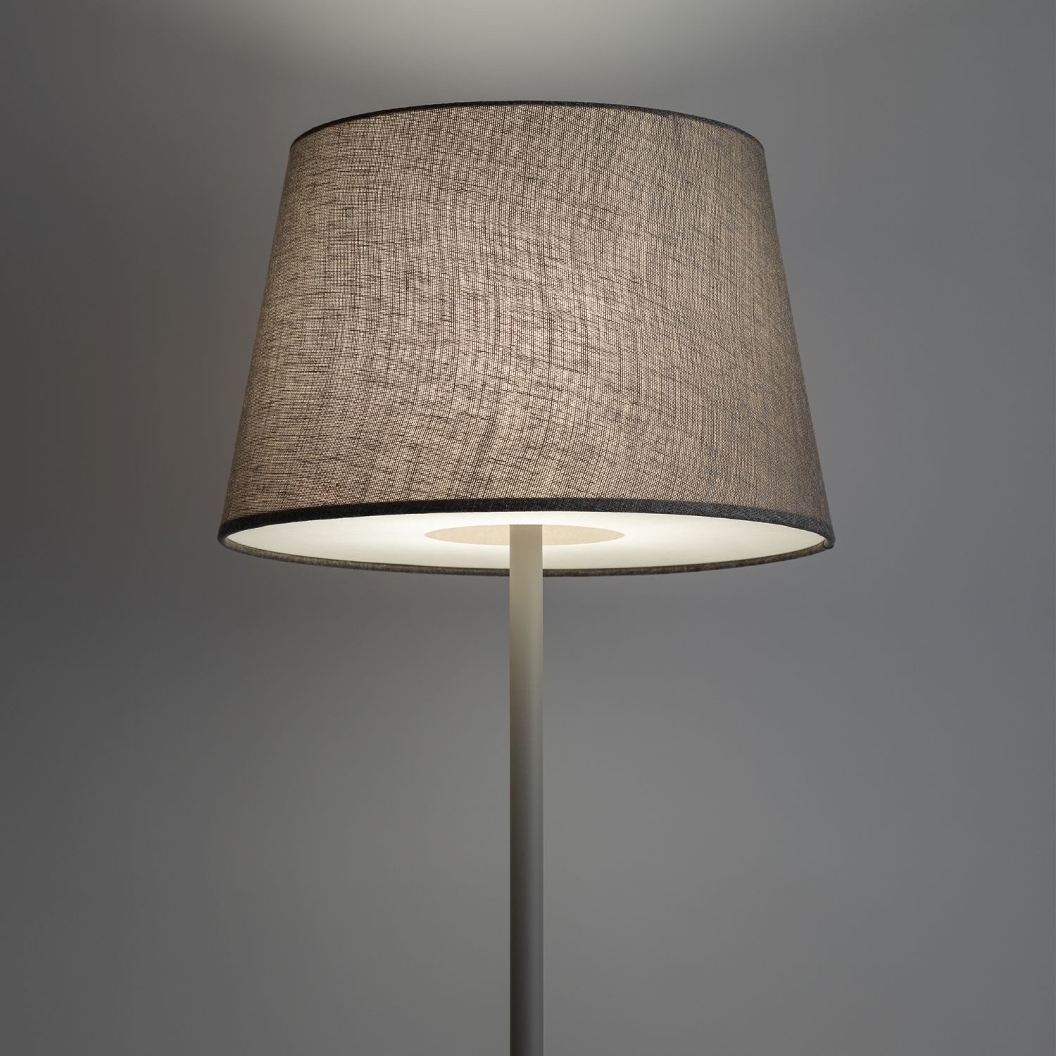 Licht-Erlebnisse Stehlampe LARANOL, ohne Leuchtmittel, Metall Stoff E27 163 cm hoch Beige Seidengrau rund Modern