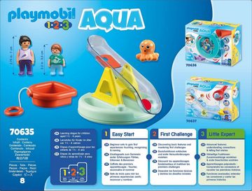 Playmobil® Konstruktions-Spielset Badeinsel mit Wasserrutsche (70635), Playmobil 123 - Aqua, (8 St), Badespielzeug; Made in Europe