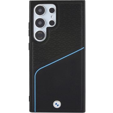 BMW Handyhülle Case Galaxy S24 Ultra MagSafe Echtleder schwarz blau 6,8 Zoll, Kantenschutz